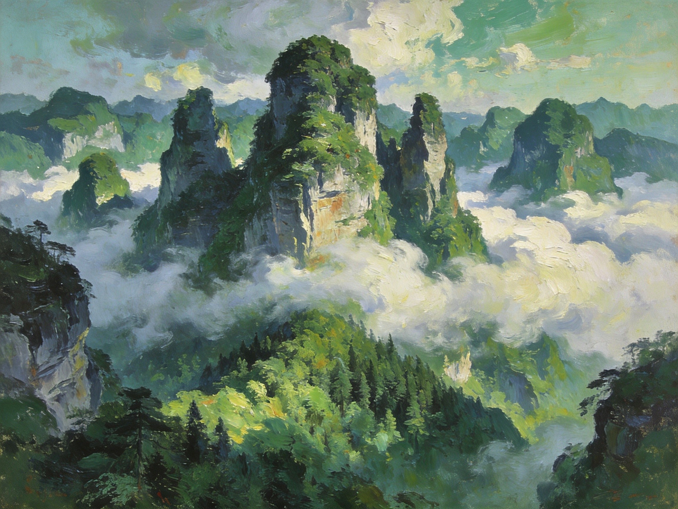 云台山拔地而起