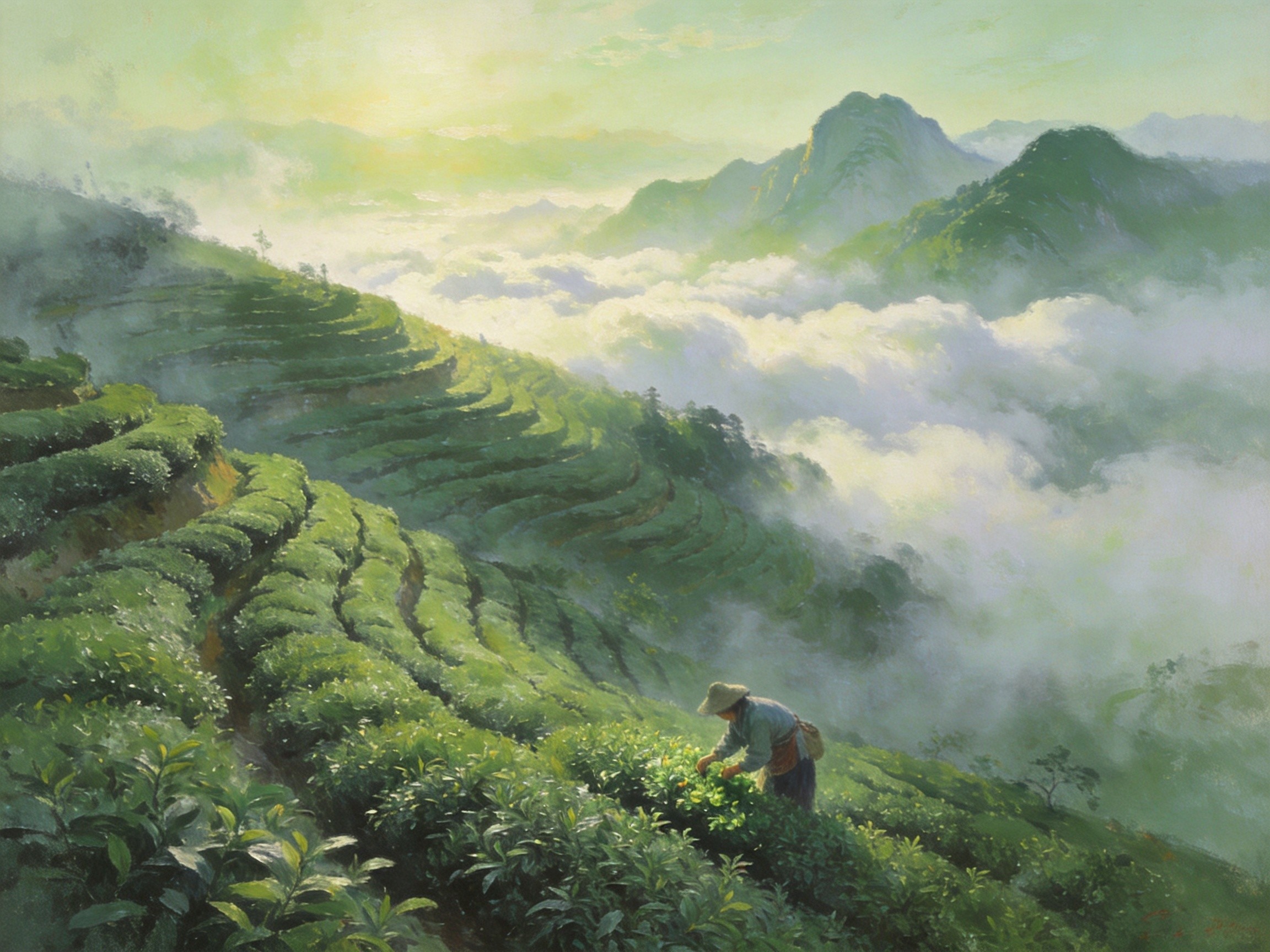 瓜片茶园云海飘香