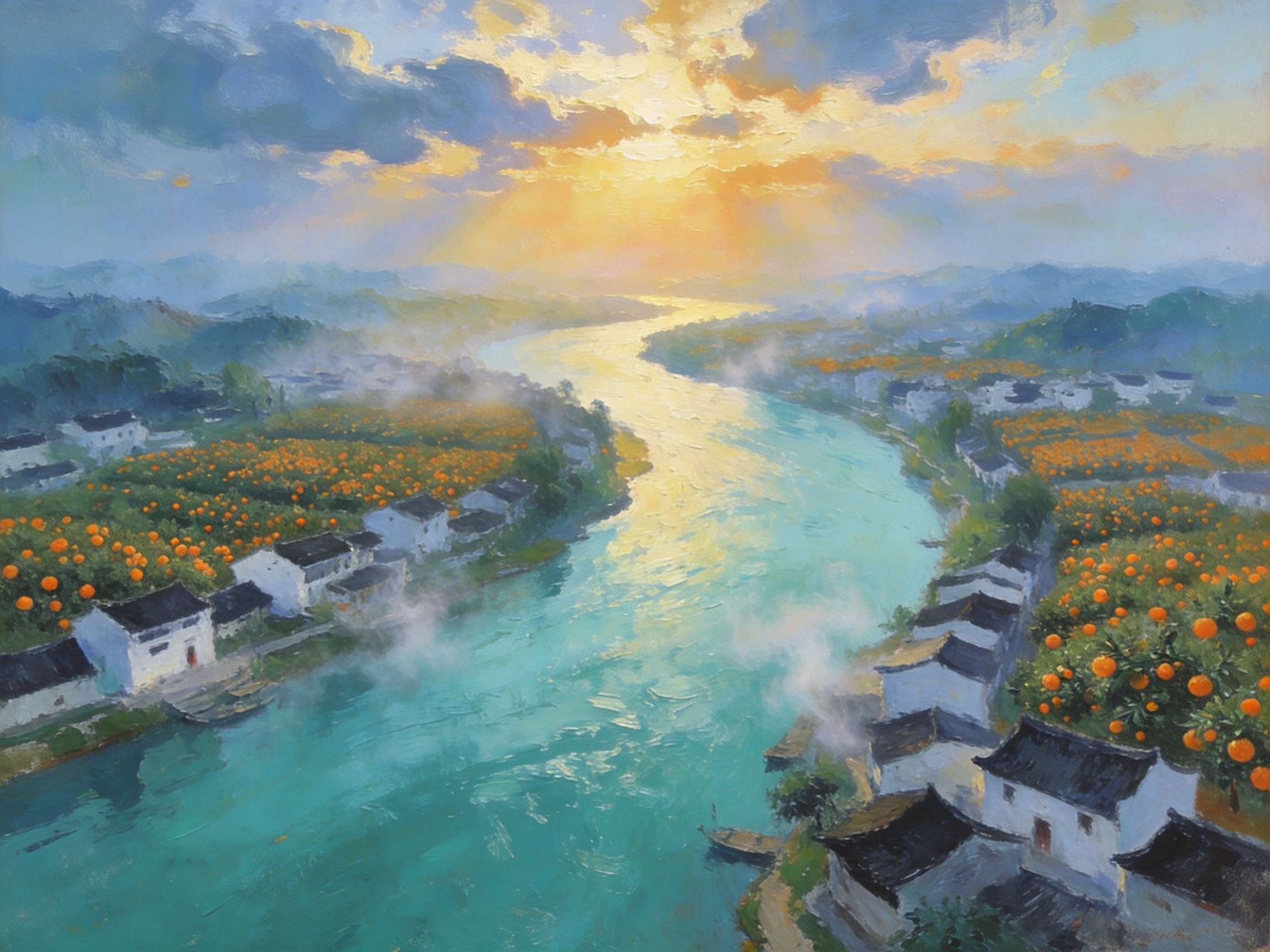 永宁江晨雾