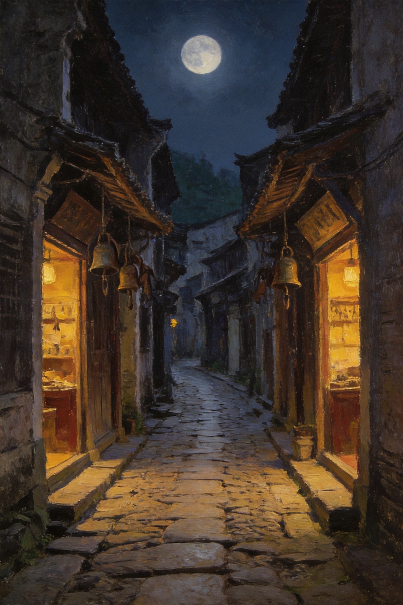 碶嘉古镇月光石板街