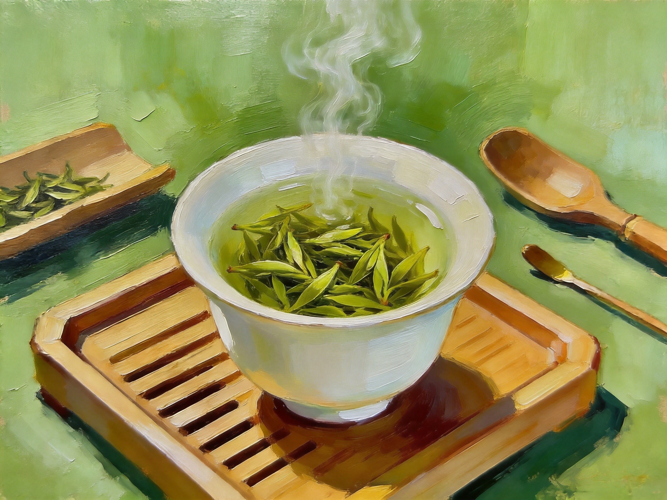 恩施玉露蒸青绿茶，清香袅袅