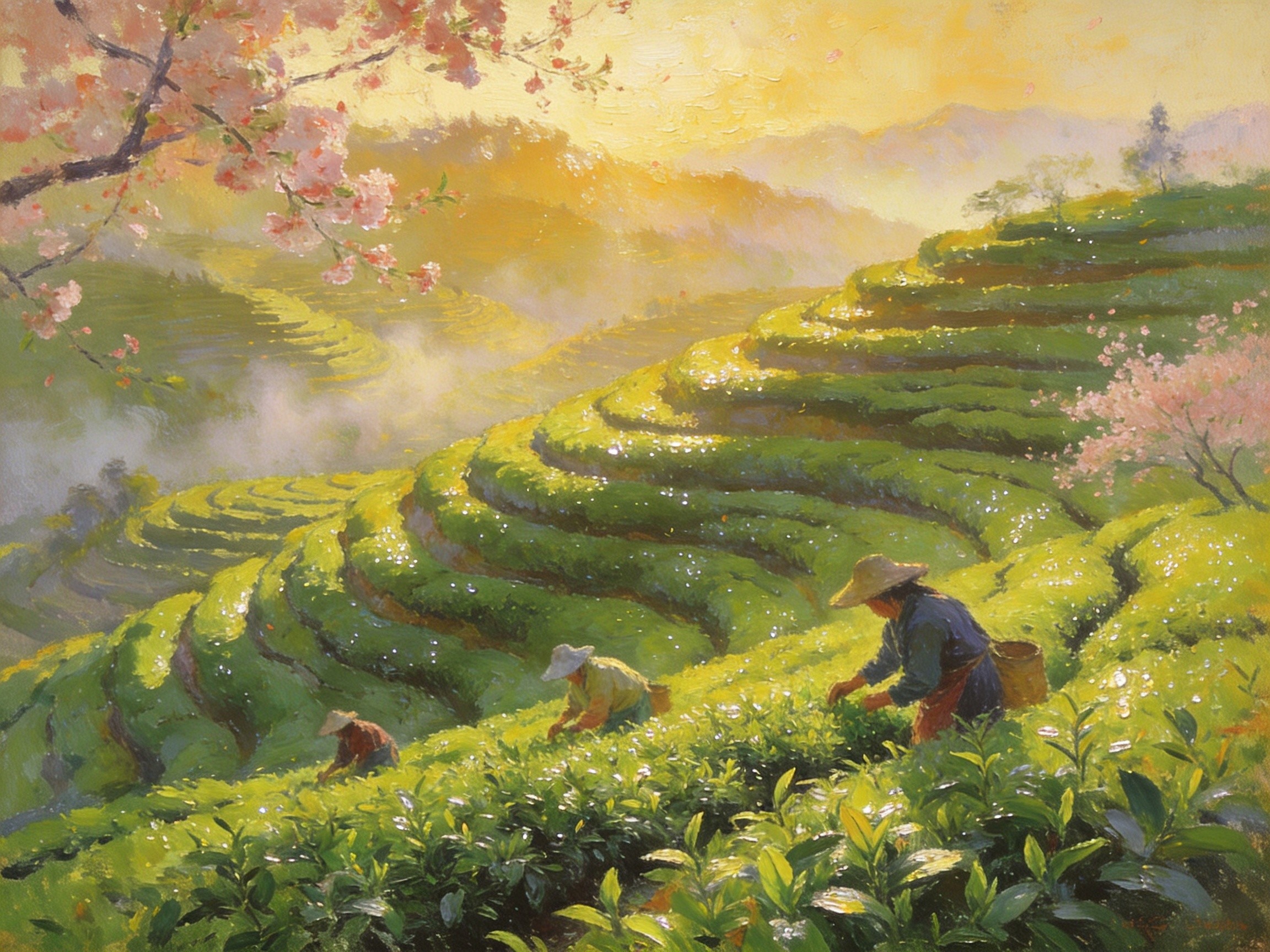 万亩茶海春露初降