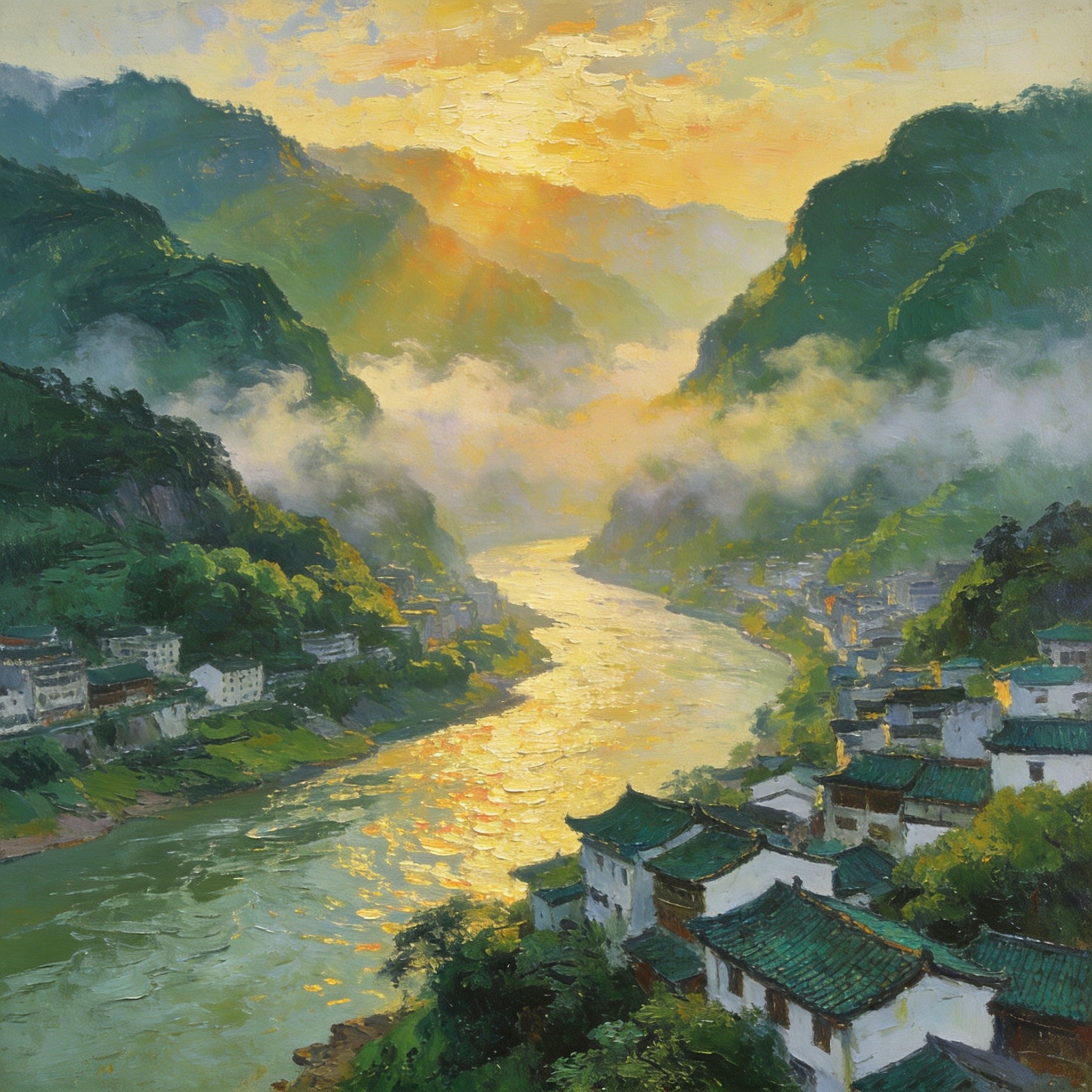 青衣江水两山夹