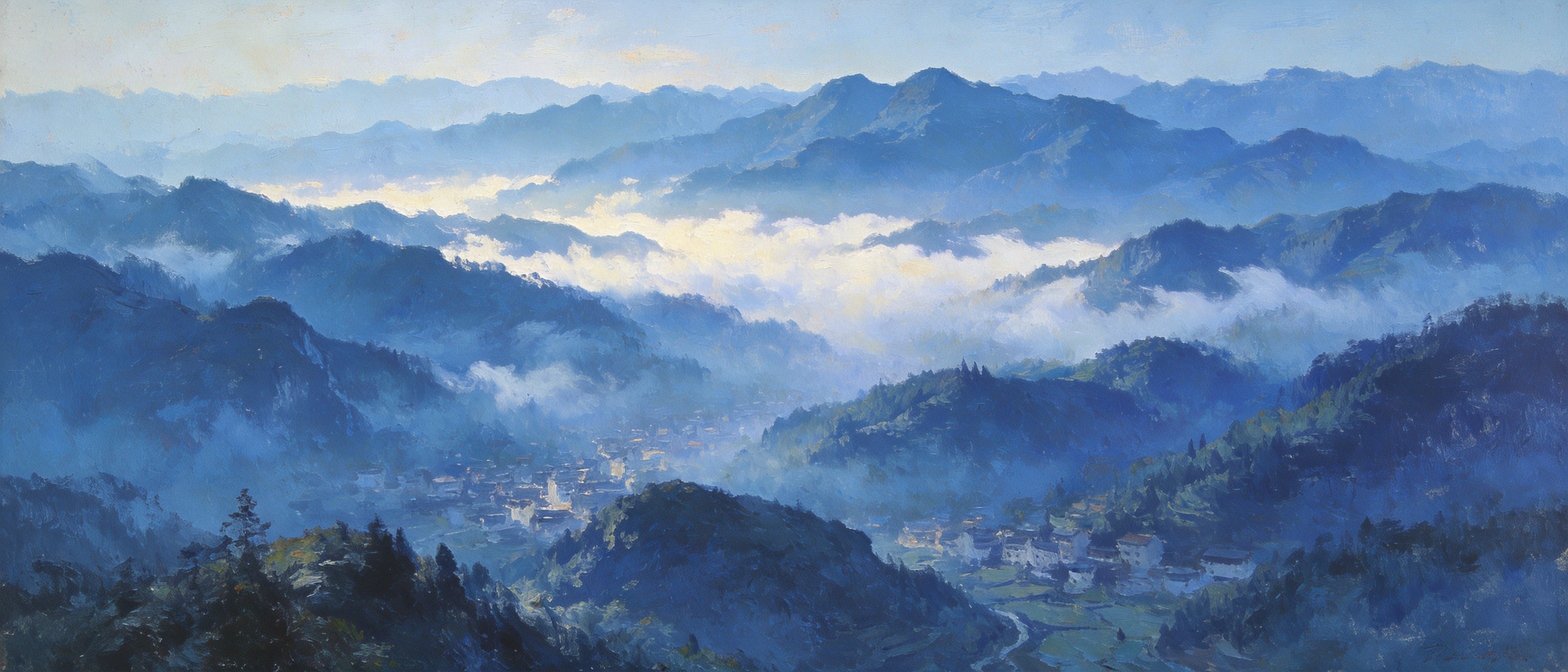 月夜下独山沃野千里的丰年景象