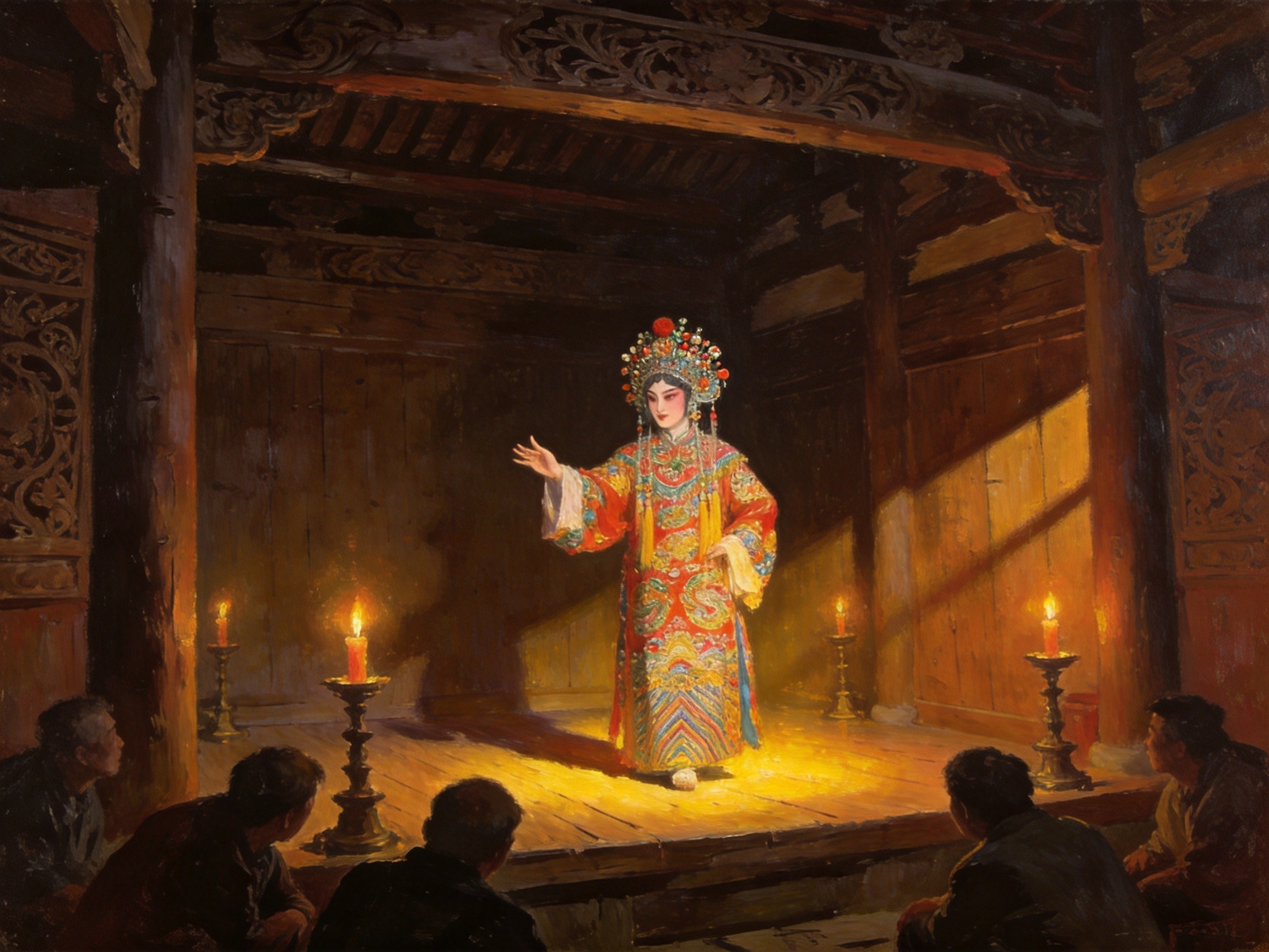 甘竹镇孟戏演出场景