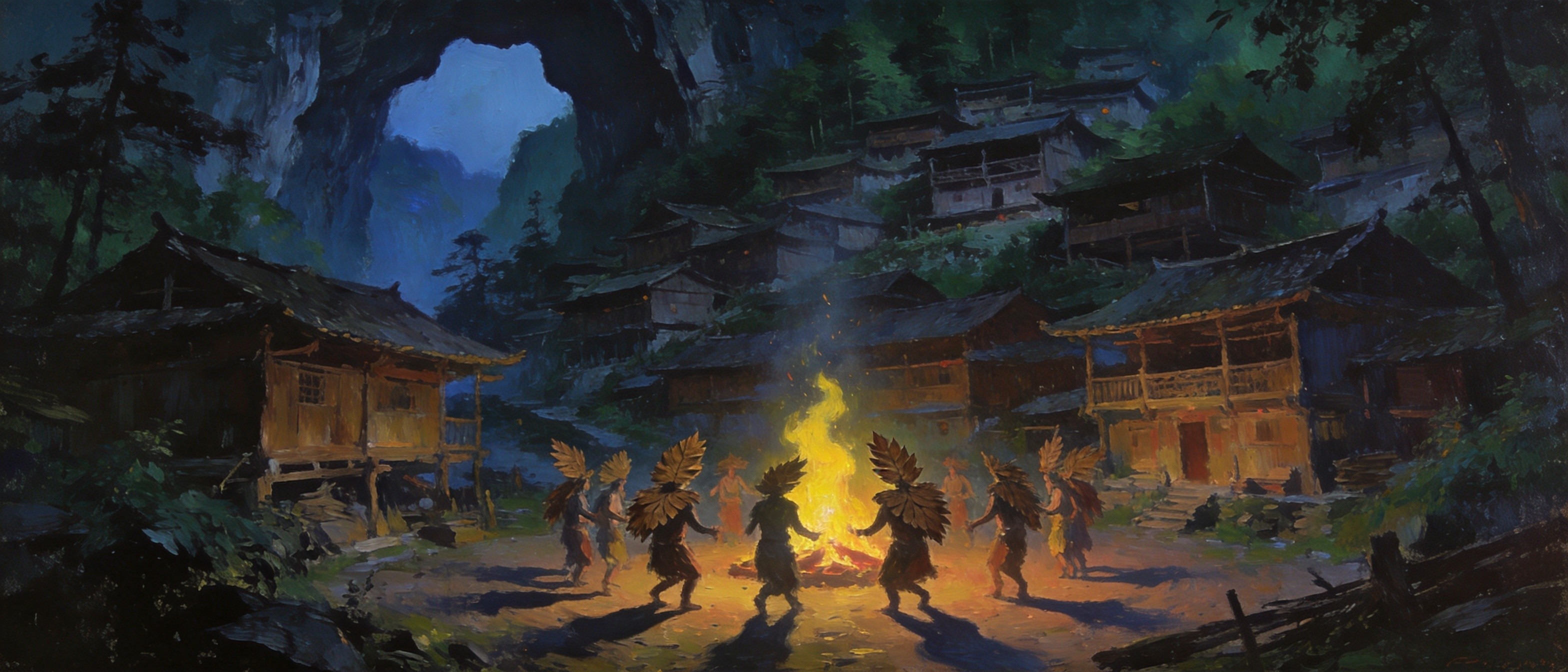 文昌塔下江畔秋景塔影入水如画
