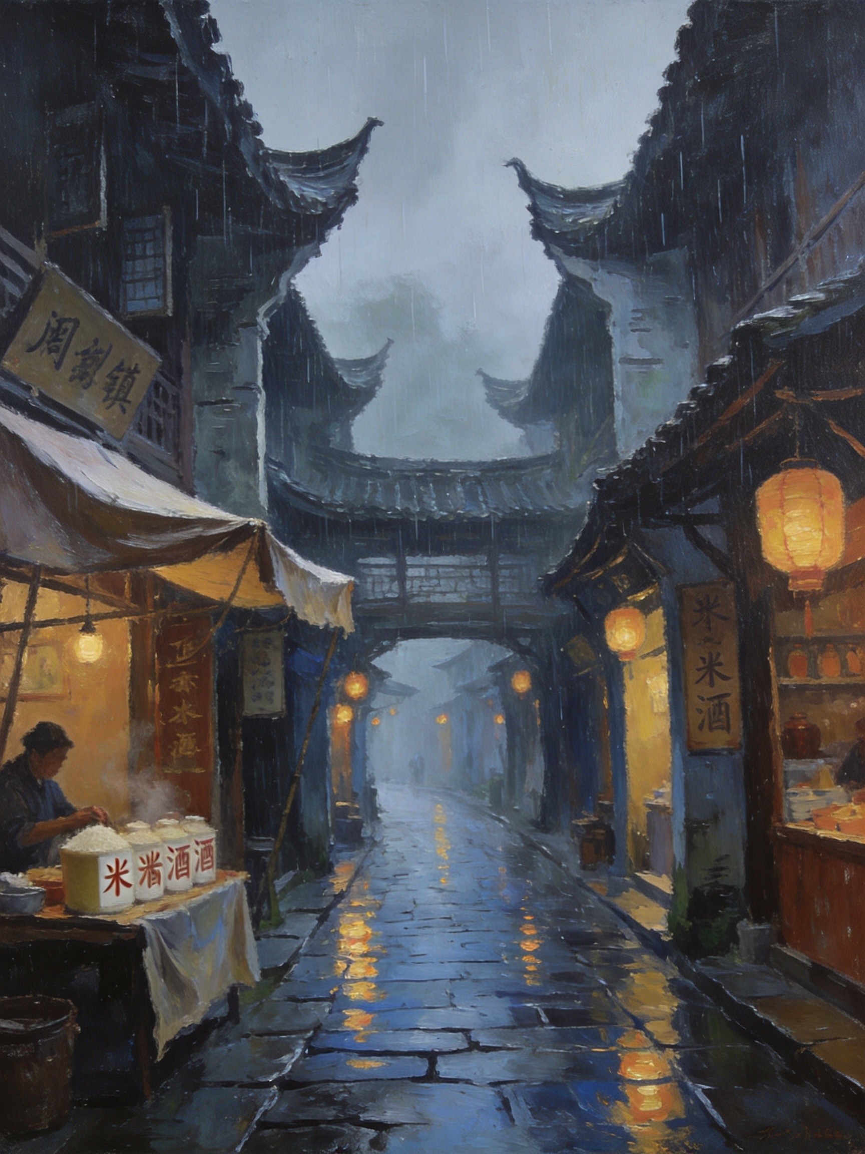 万寿桥头青石板