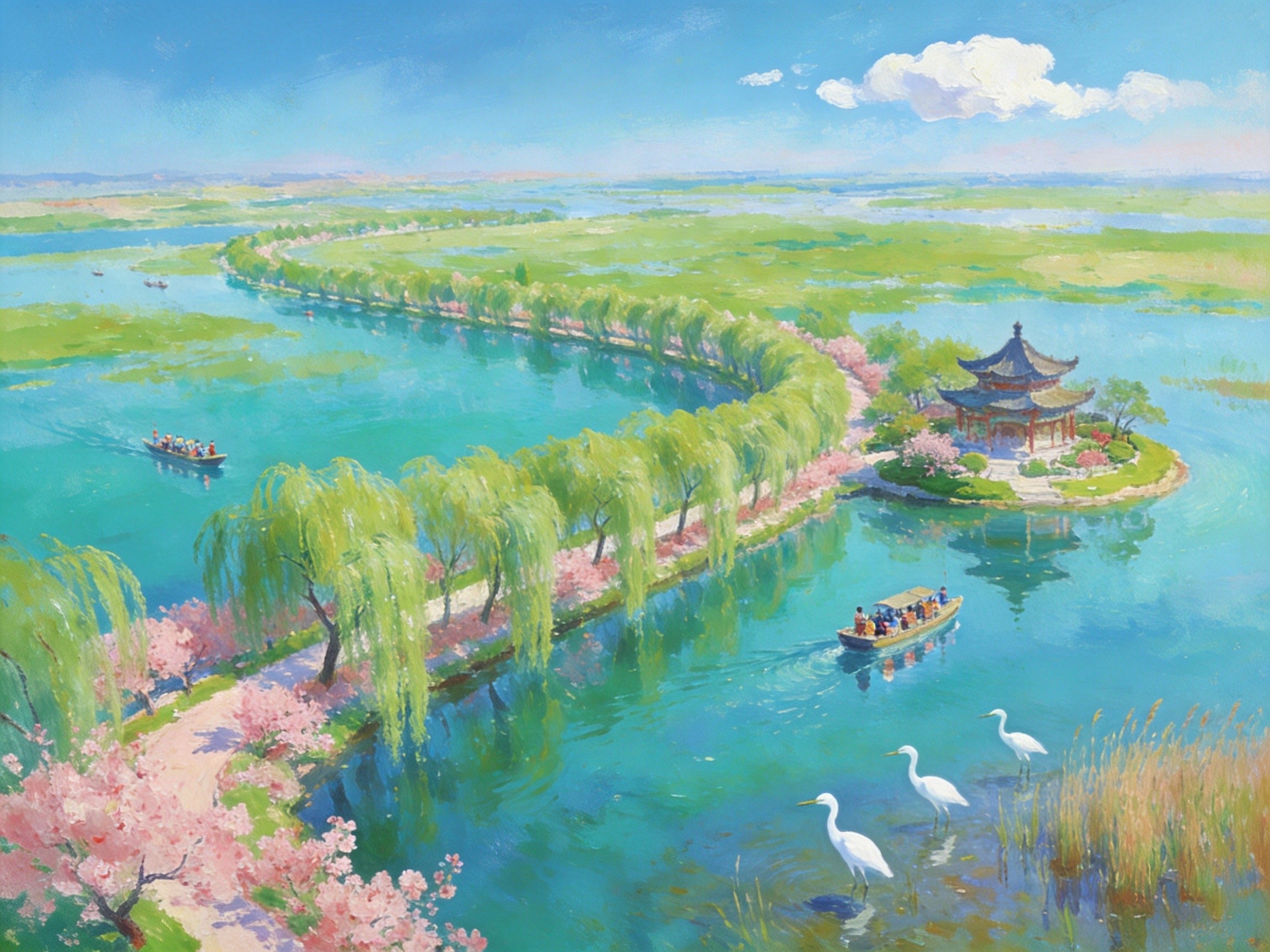 八里河阔天低水