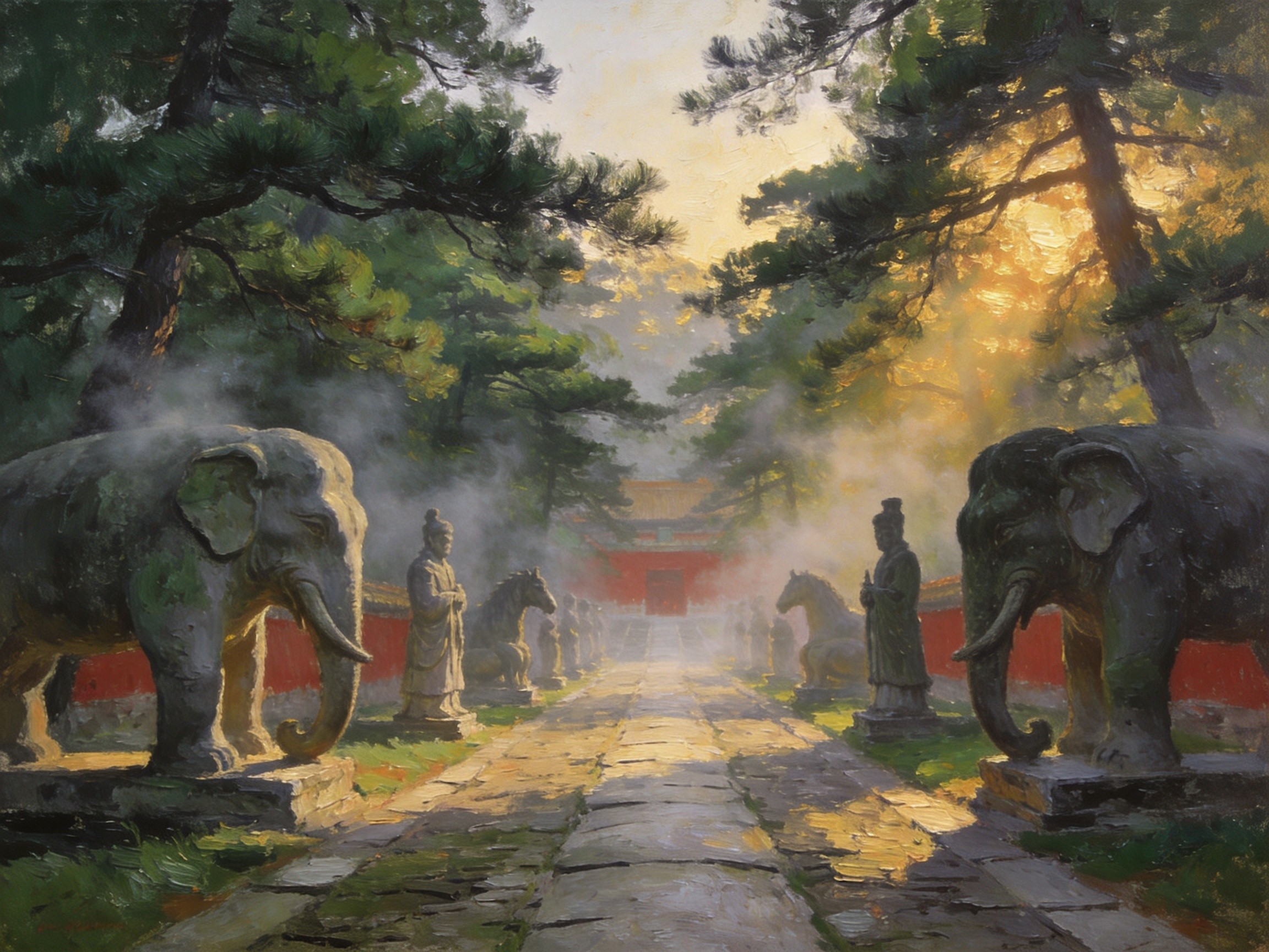 清东陵神道松柏苍翠
