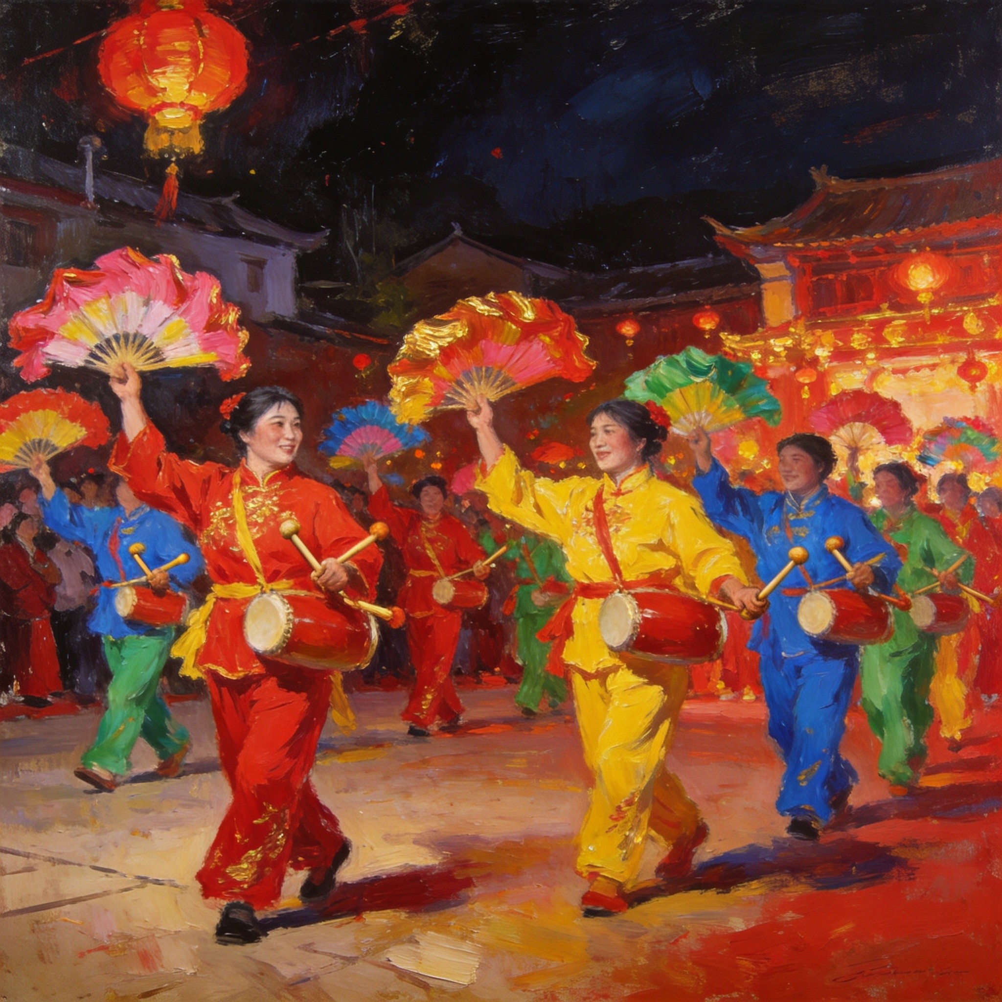 花灯一开锣，村村寨寨都亮堂