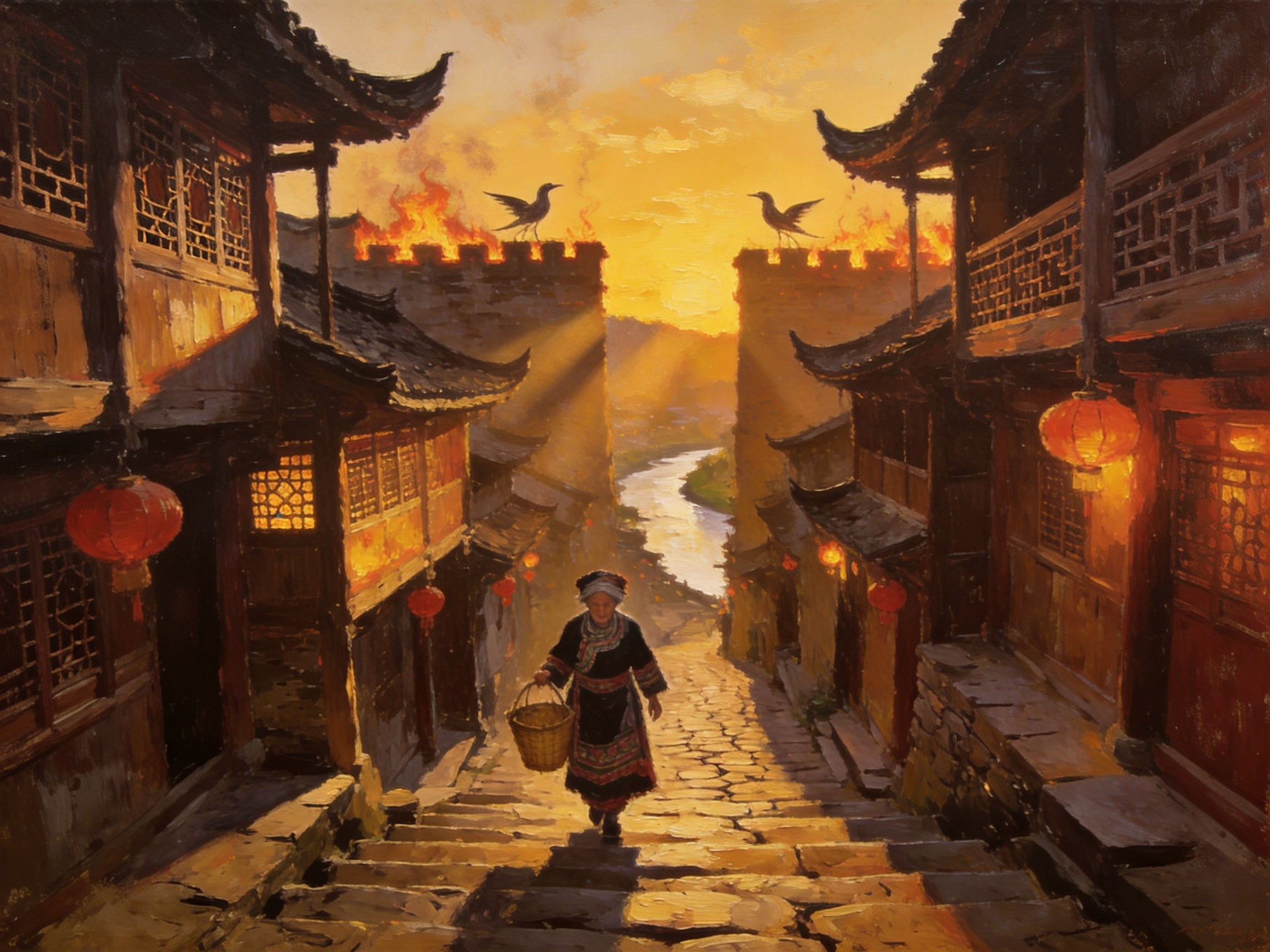 洪安老街·吊脚楼群青石阶
