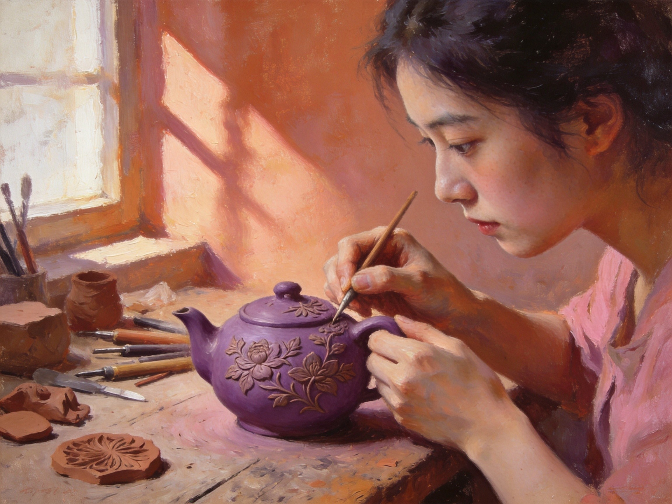 匠人手作紫砂壶
