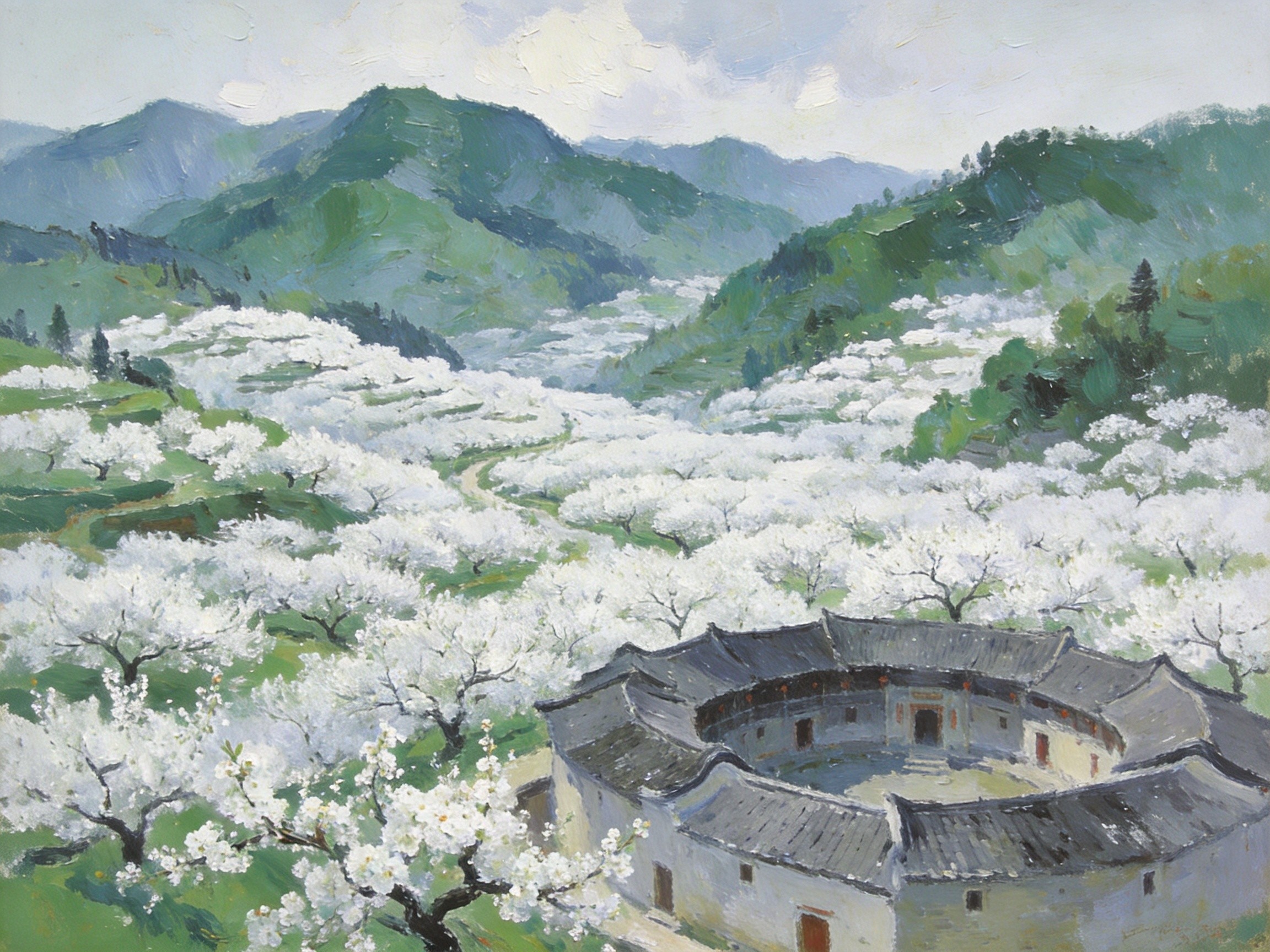 三华李花海如雪