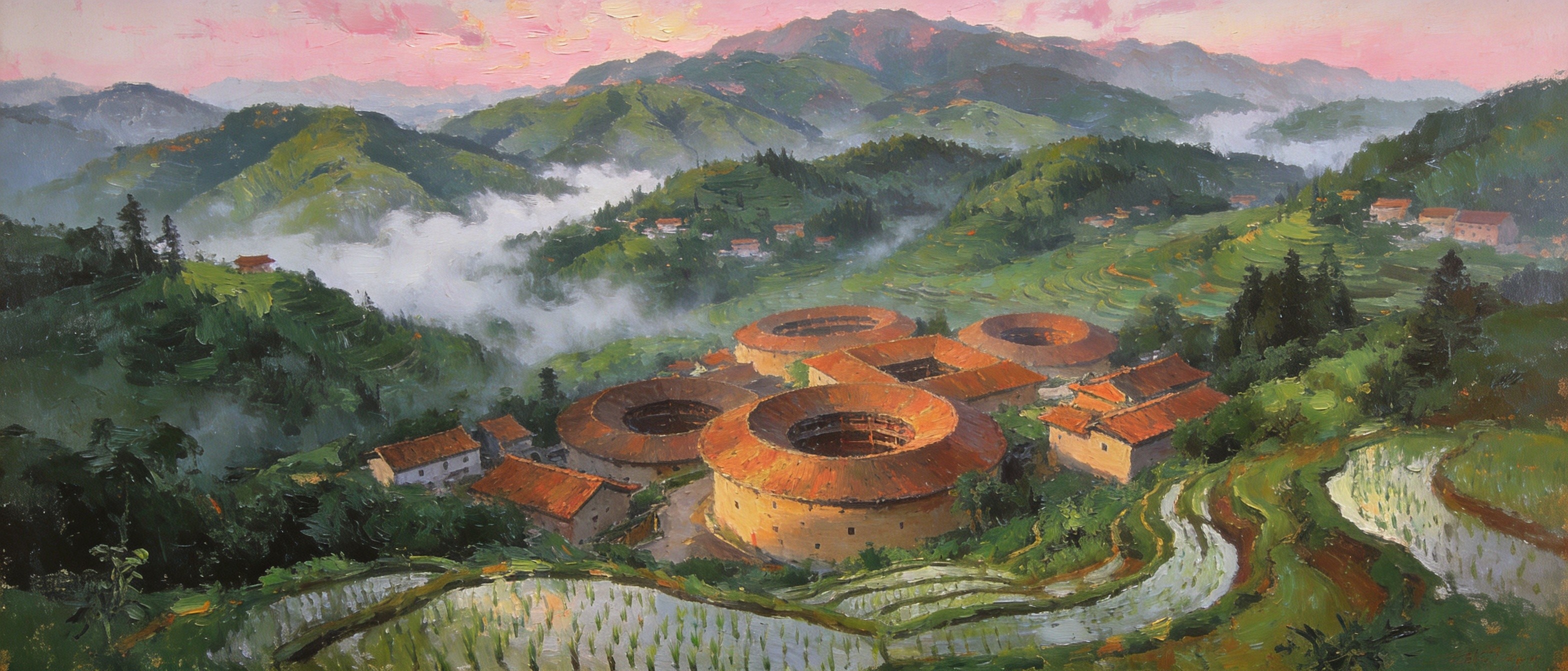 南靖圆土楼一姓一世界天井月光