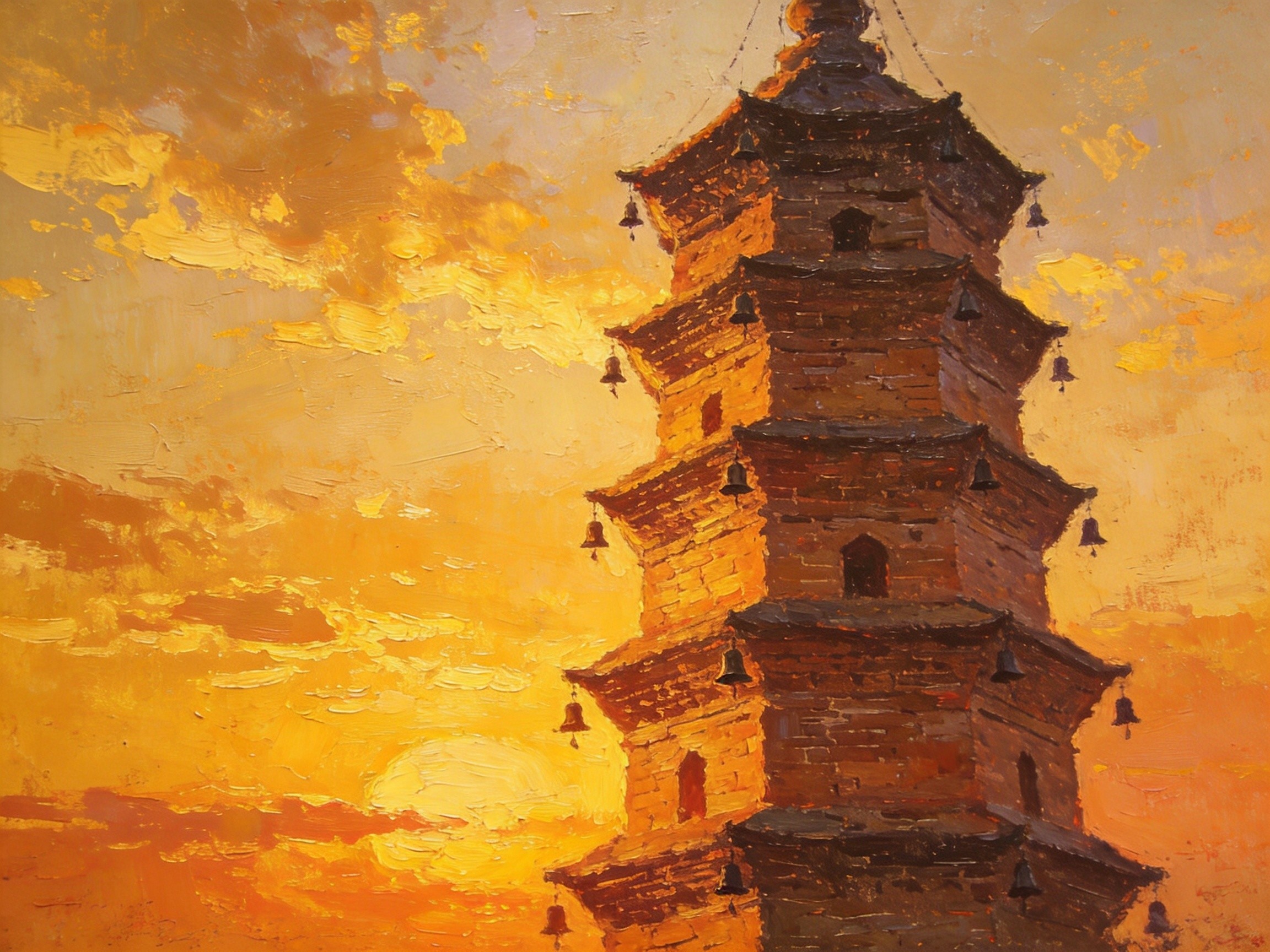 玲珑塔夕照金光