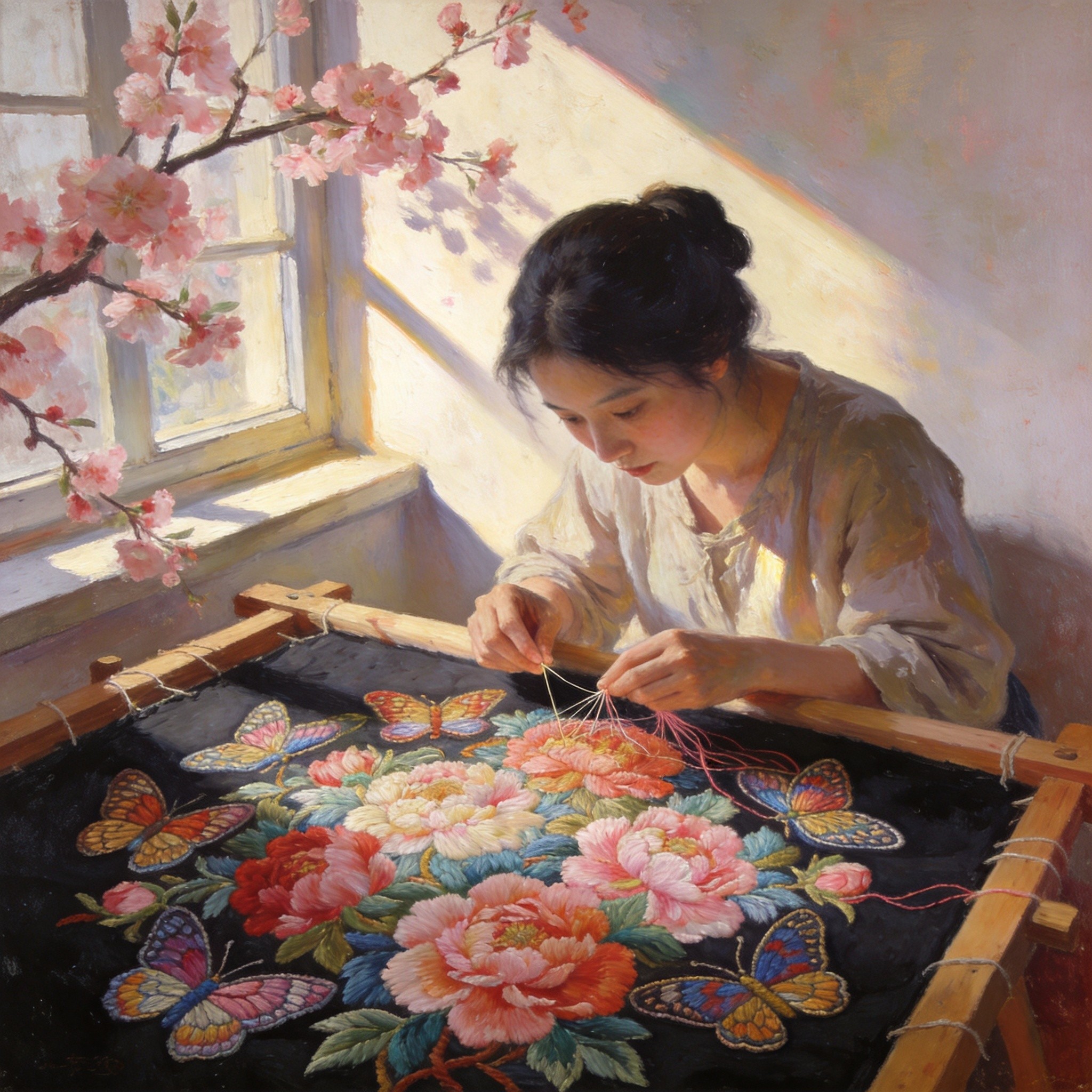 秦村晨起见日红