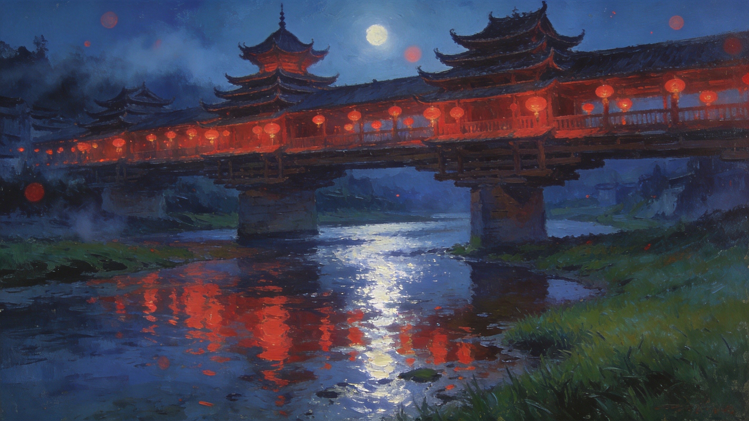通道夜色中灯火辉煌的侗寨