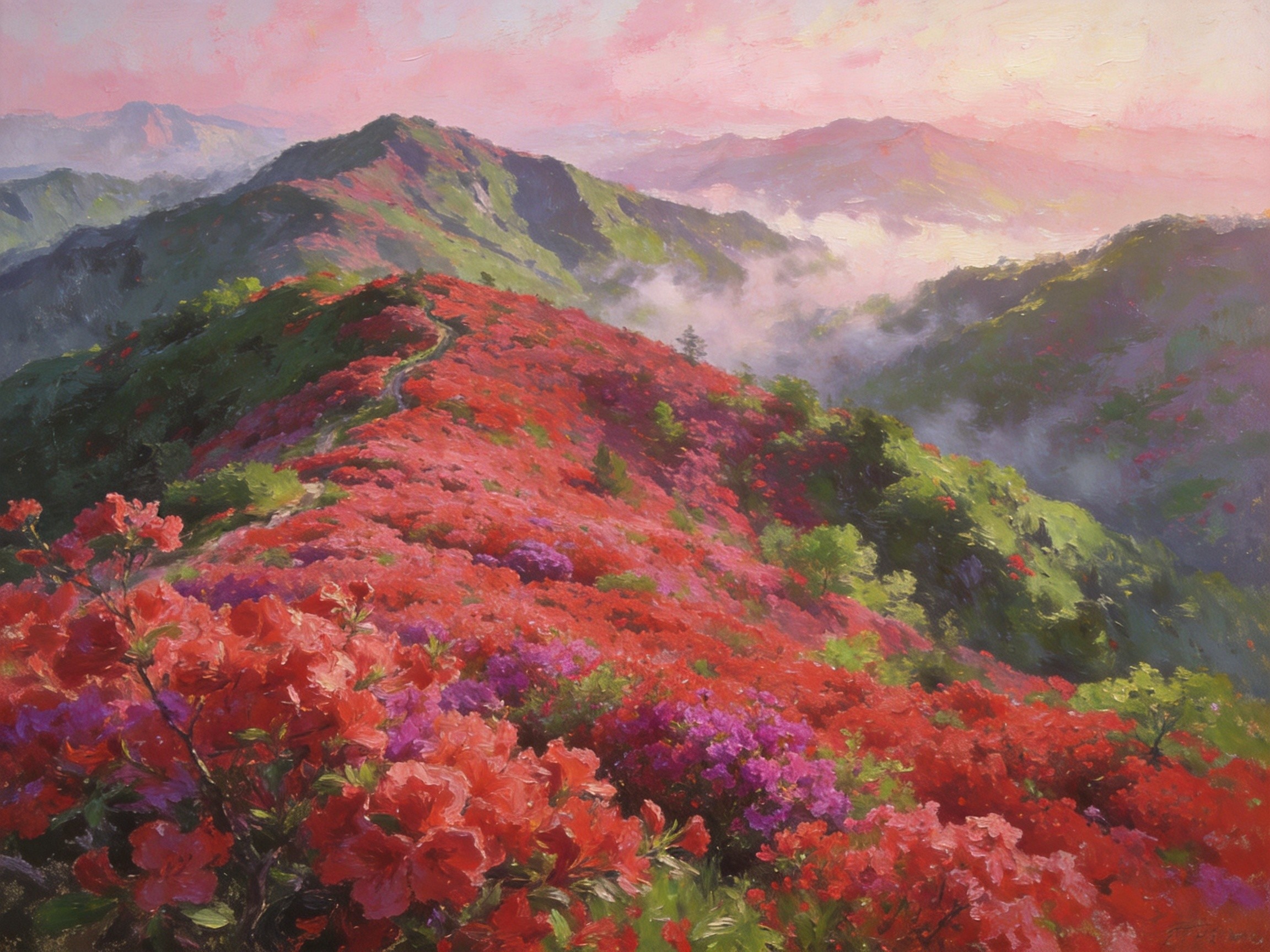 万亩杜鹃·红霞烧山