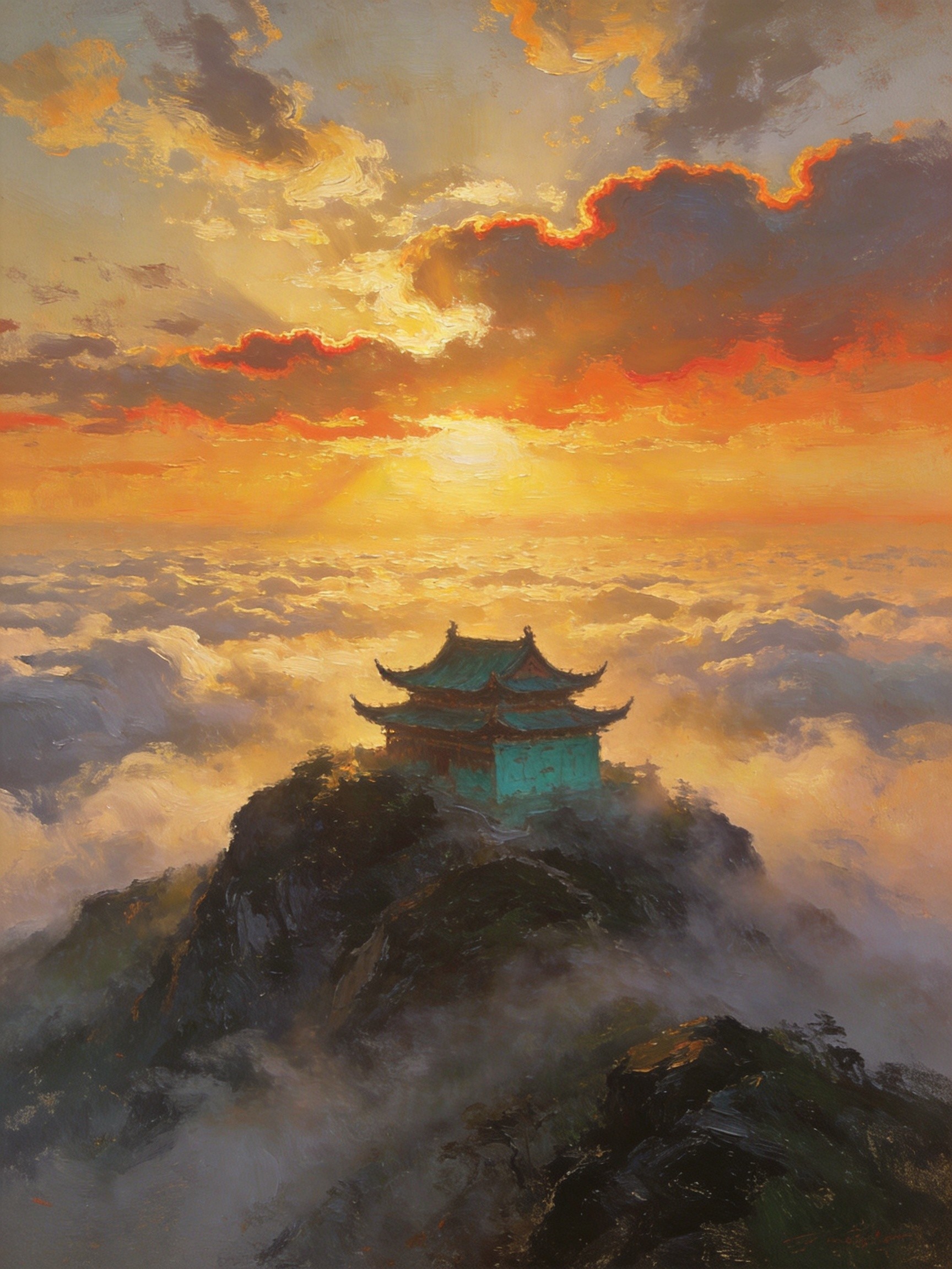 太蓬山上云海阔