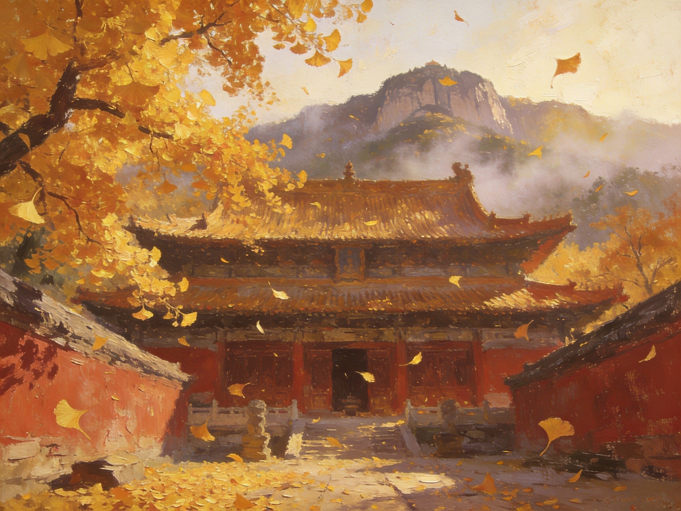 中岳庙峻极殿秋景