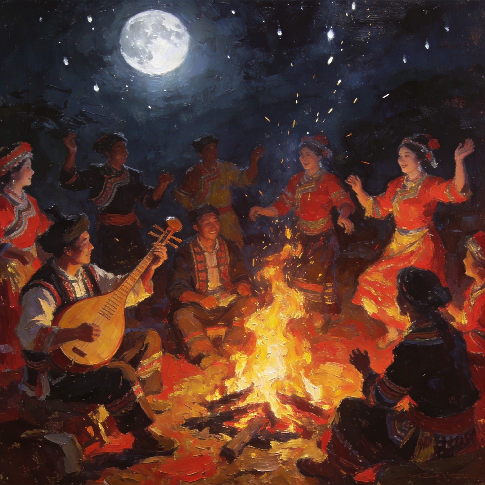 火把节点燃仲夏夜，摔跤场上尘土飞扬着年华