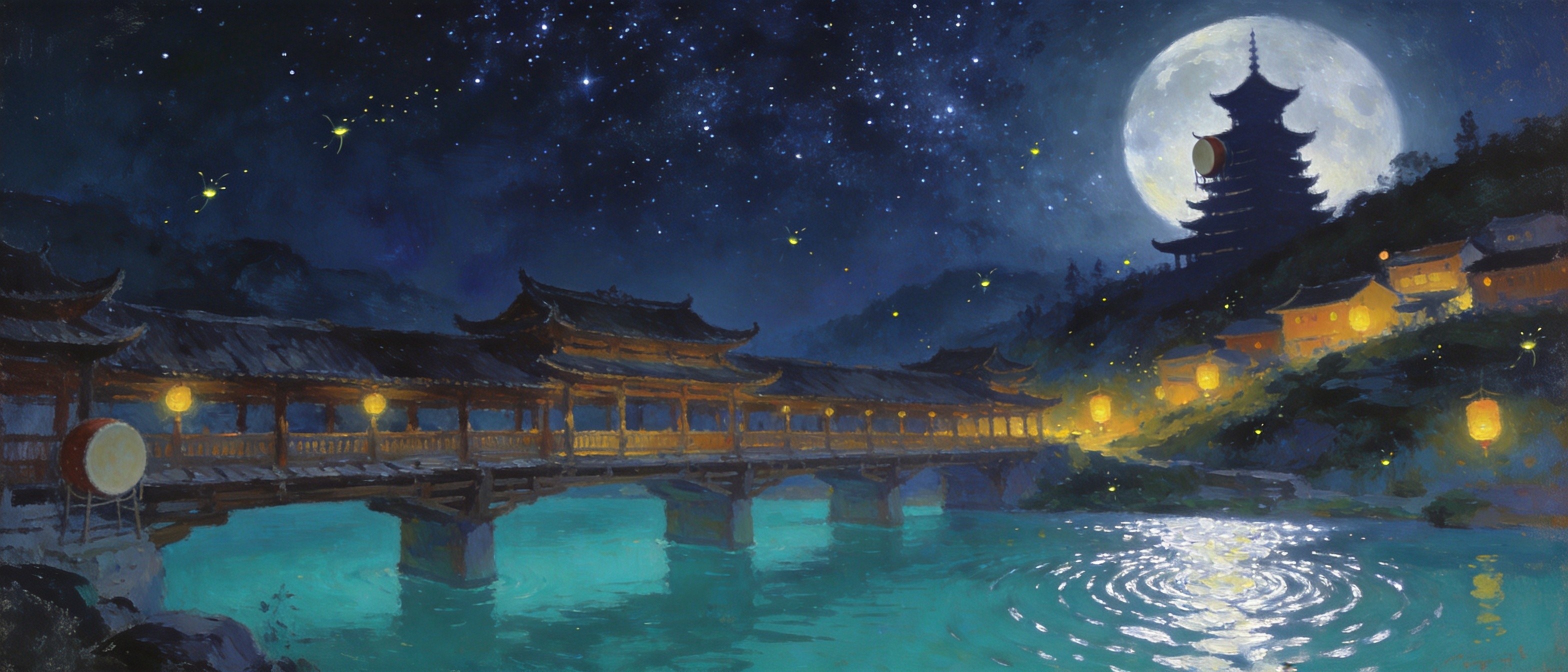 银水侗寨·风雨桥月