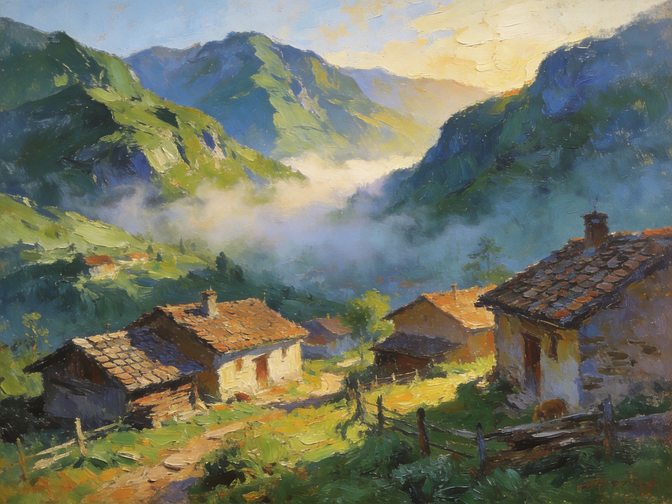 大别山云谷晨雾人家