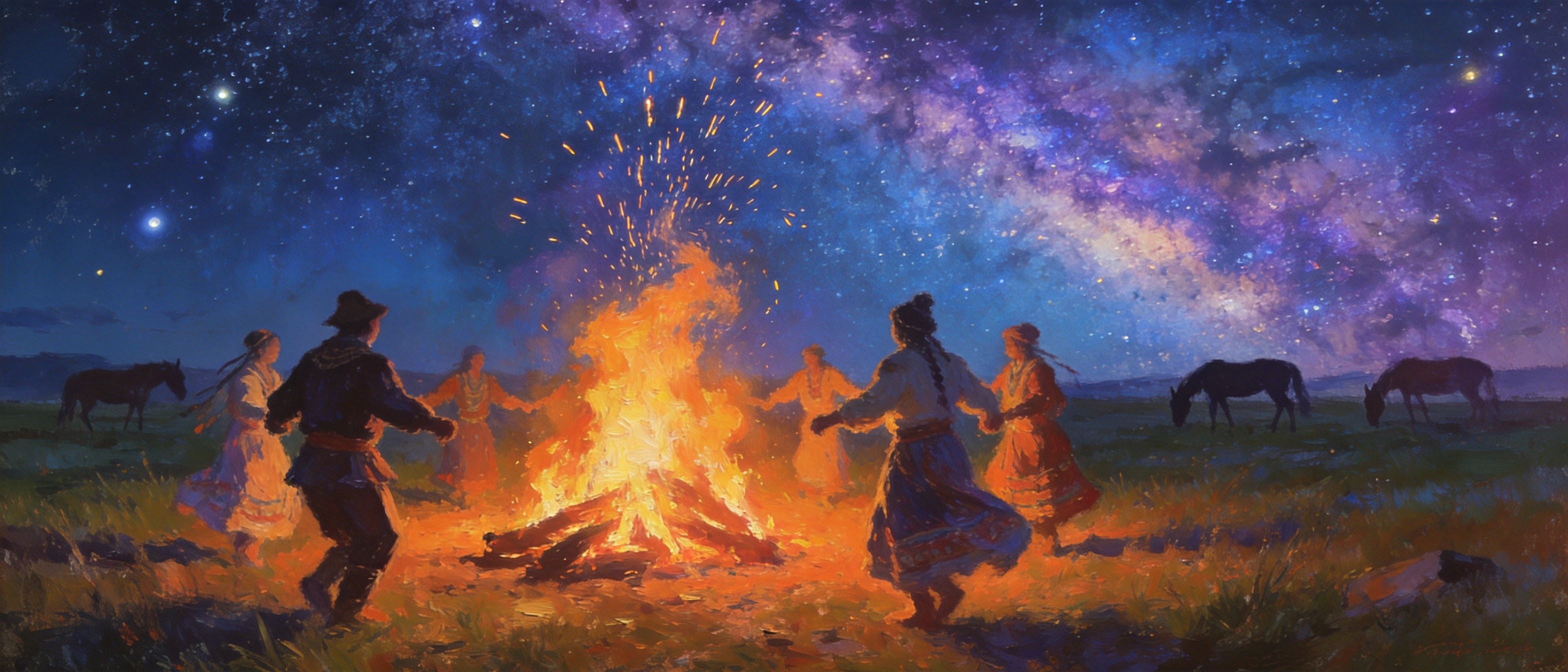 篝火长调星空下
