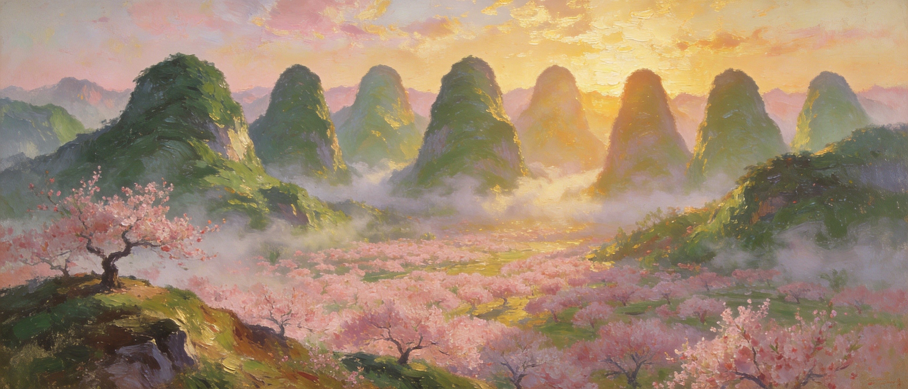 九连春早·桃花漫山