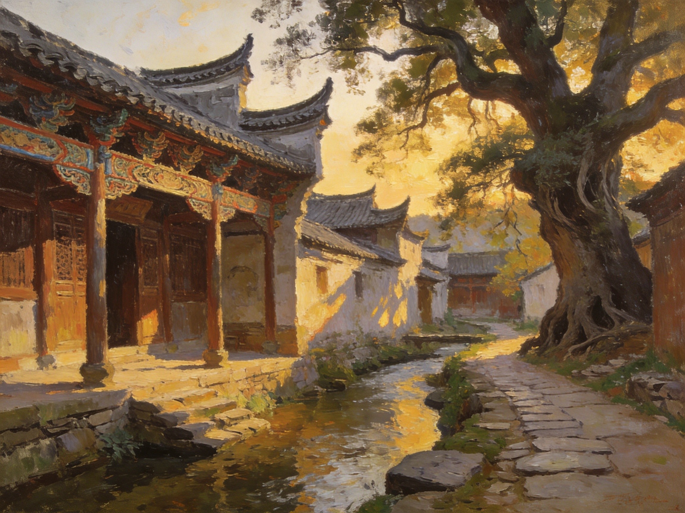 顺溪古建筑群清代陈氏大屋雕梁画栋
