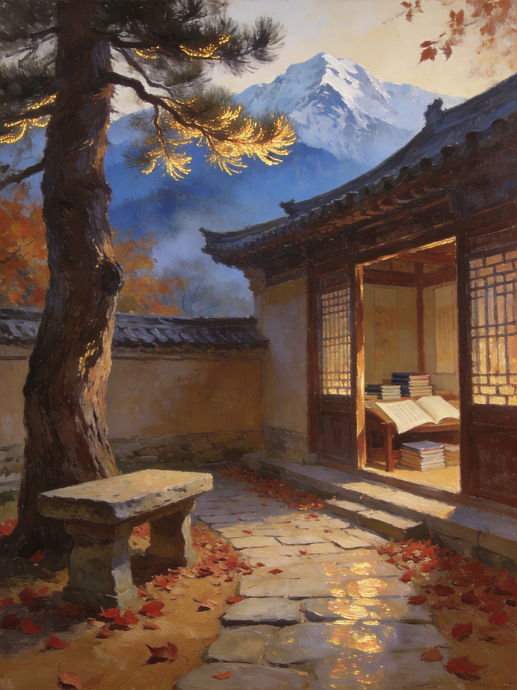 秋日眉县田园全景与太白山