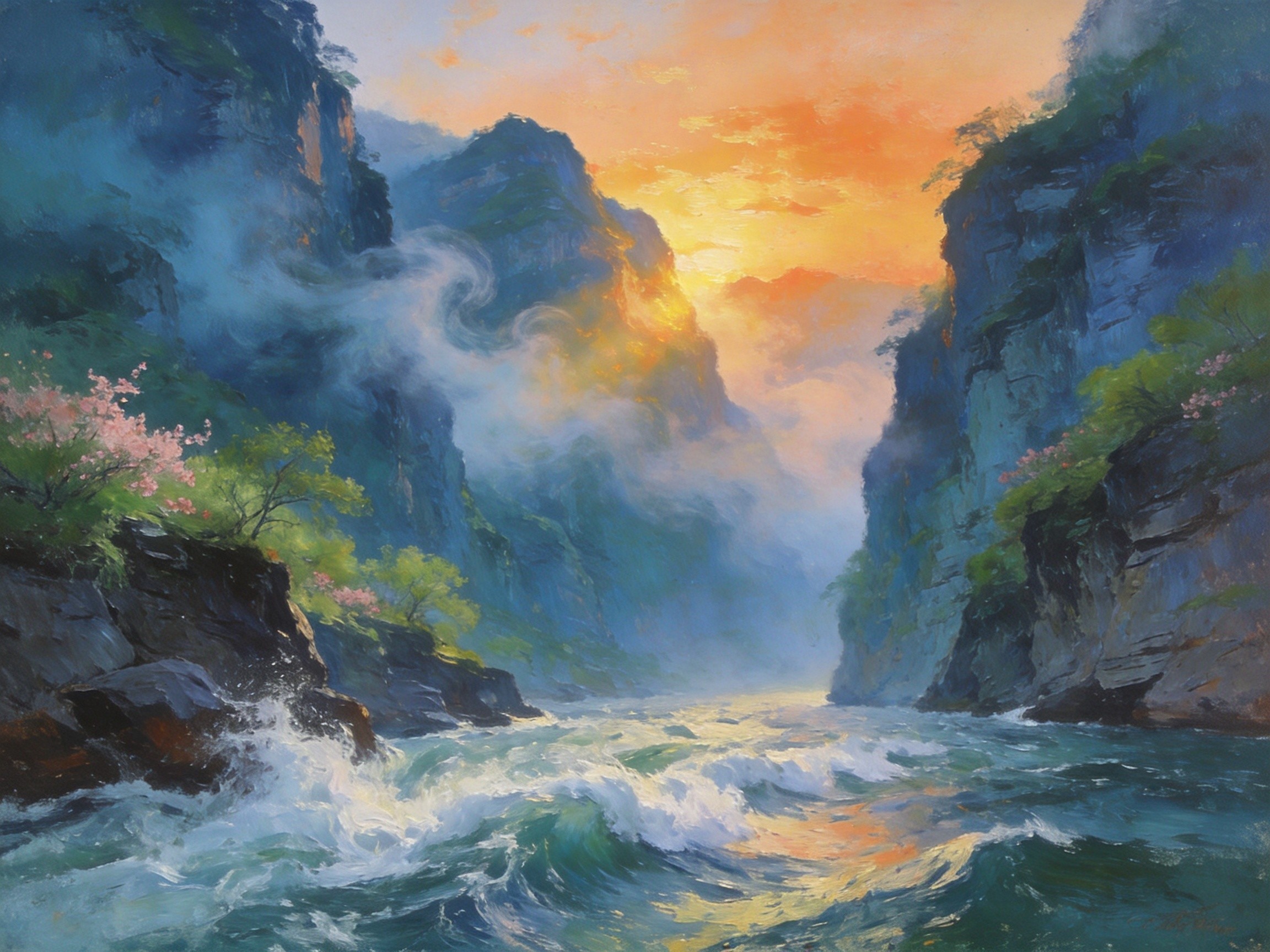 硖石晴岚淮水奔