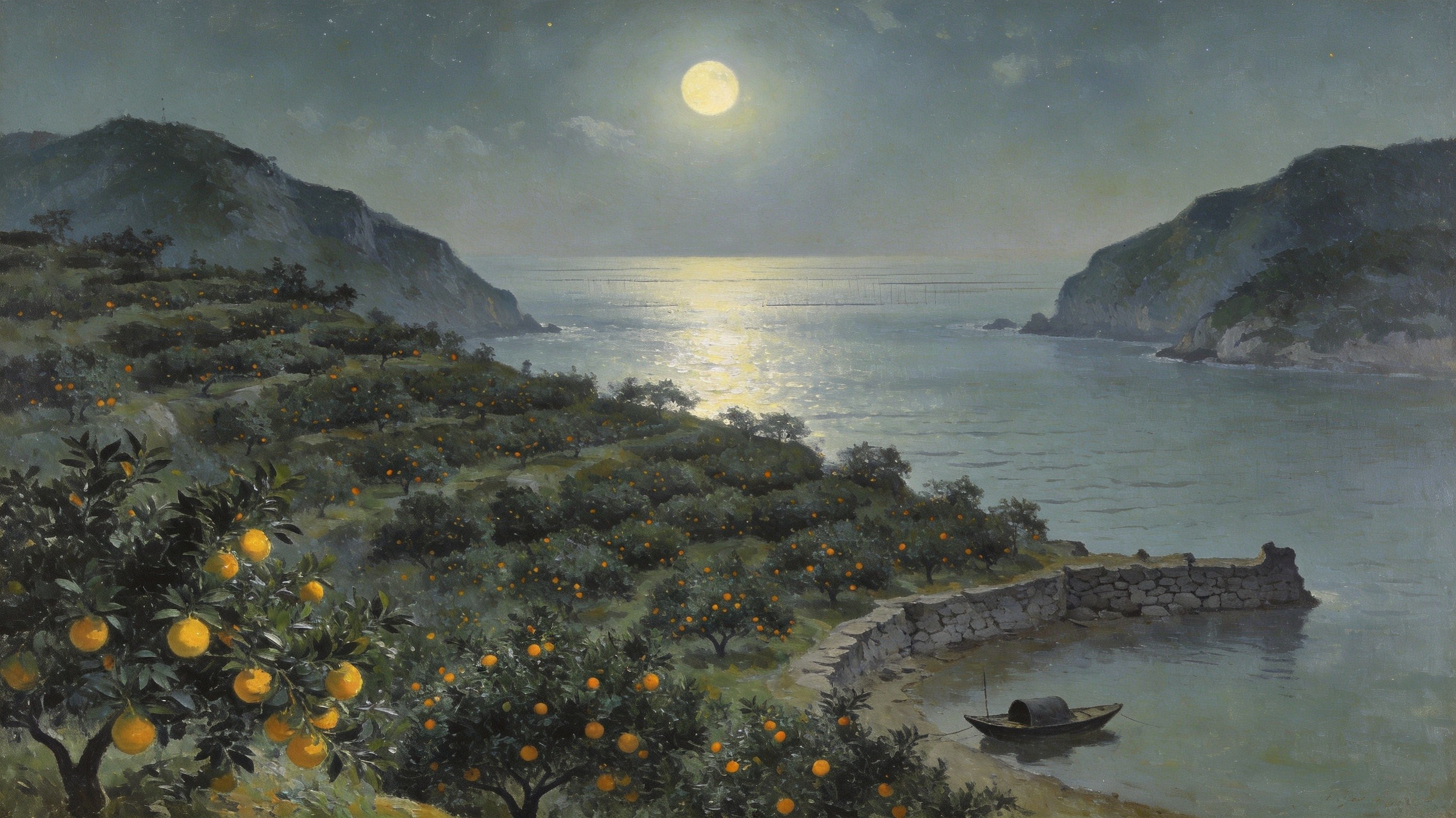 黄沙坞·橘香月色