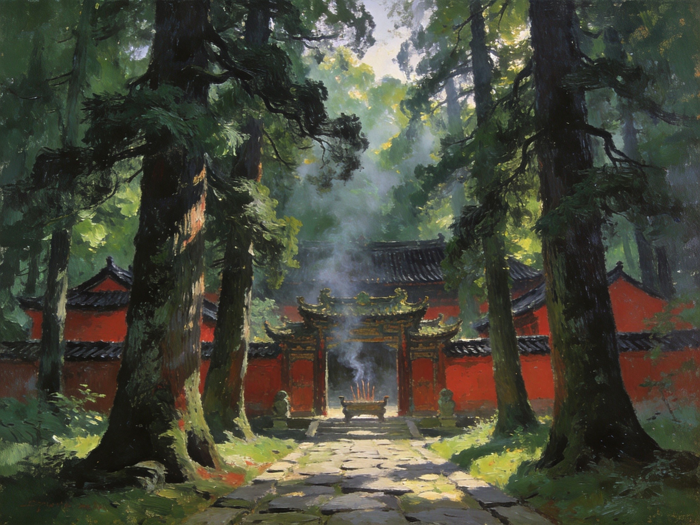 褒斜古栈道悬崖上的千年石孔