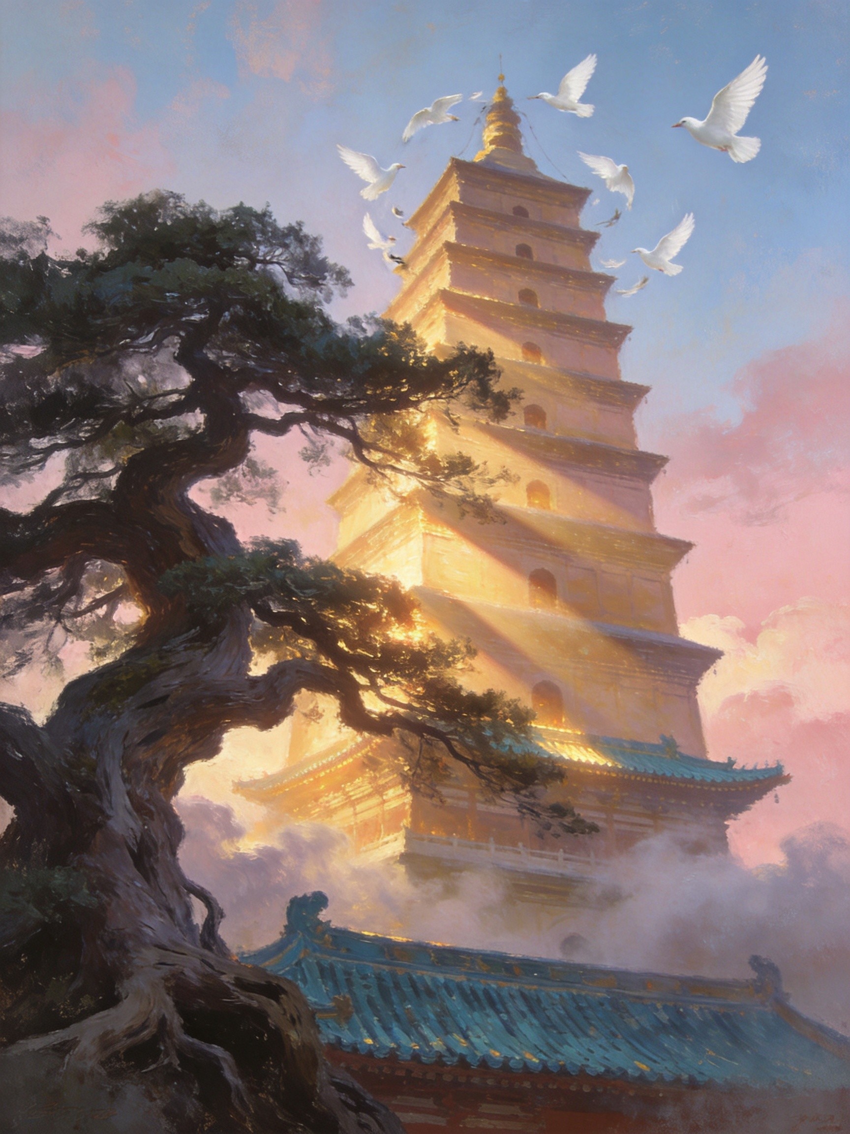 法门寺塔铃在风中叮当作响