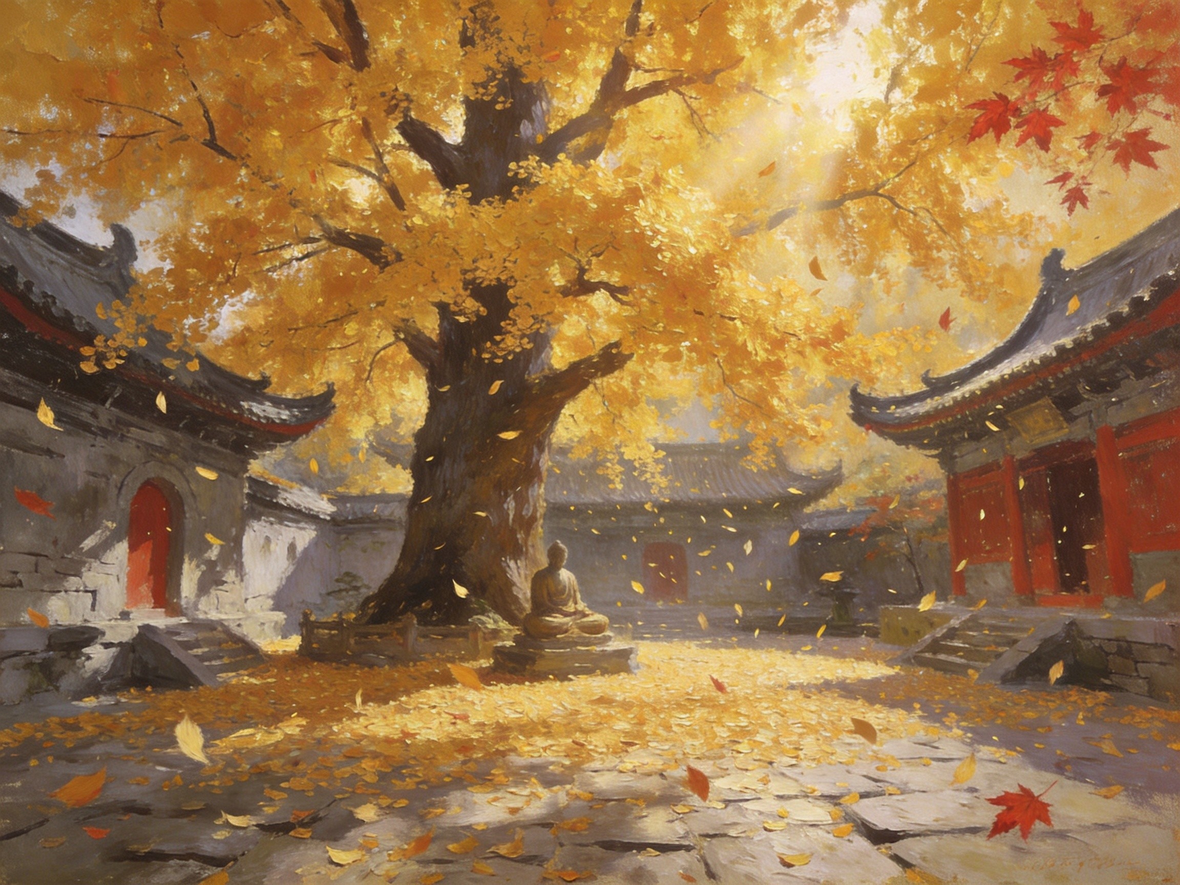 禅林古寺银杏金黄