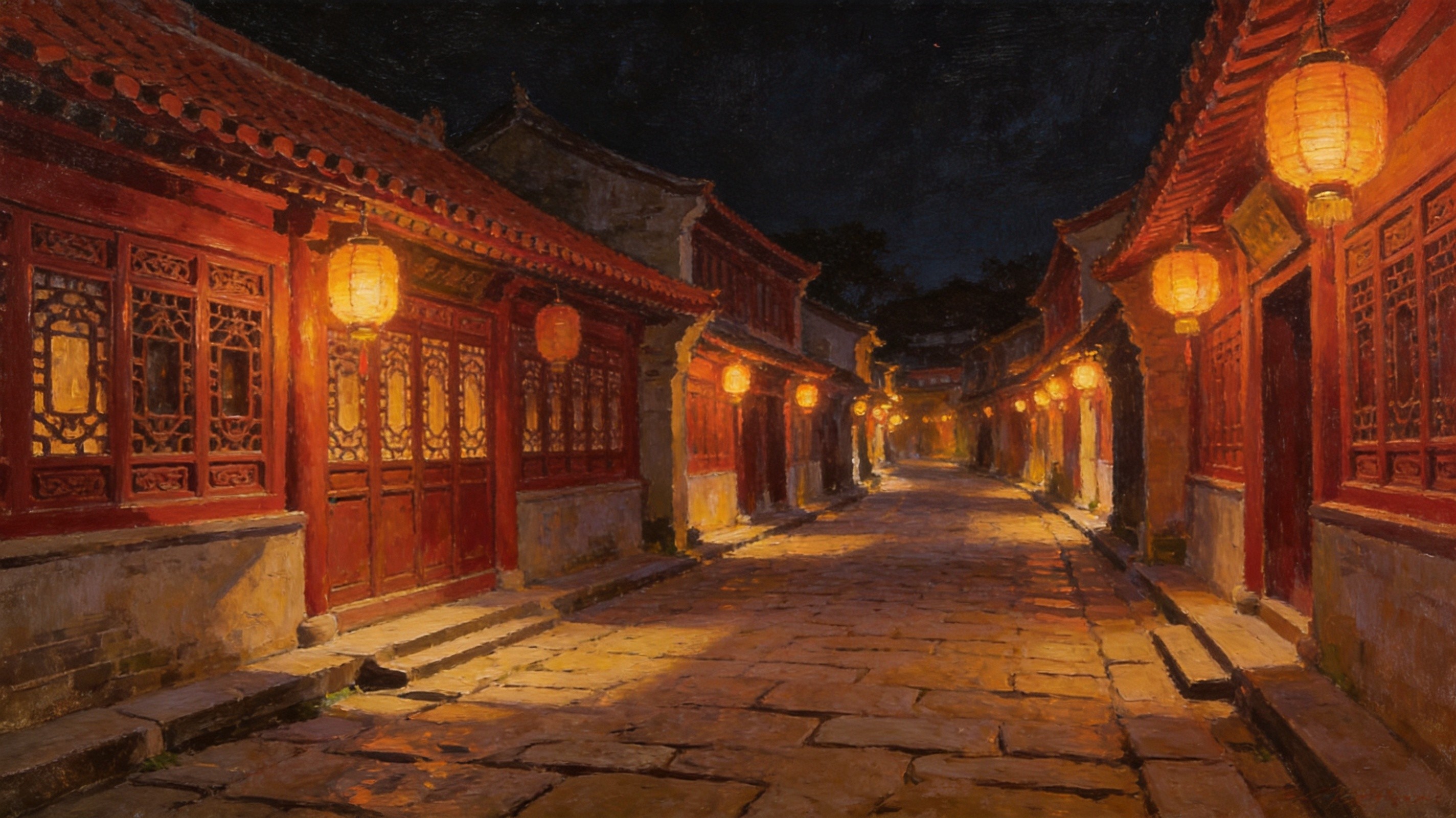 石板街灯·夜色如纱