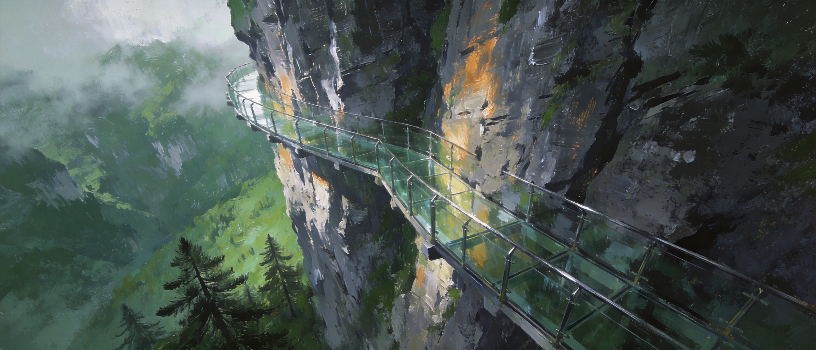 明堂山绝壁玻璃栈道