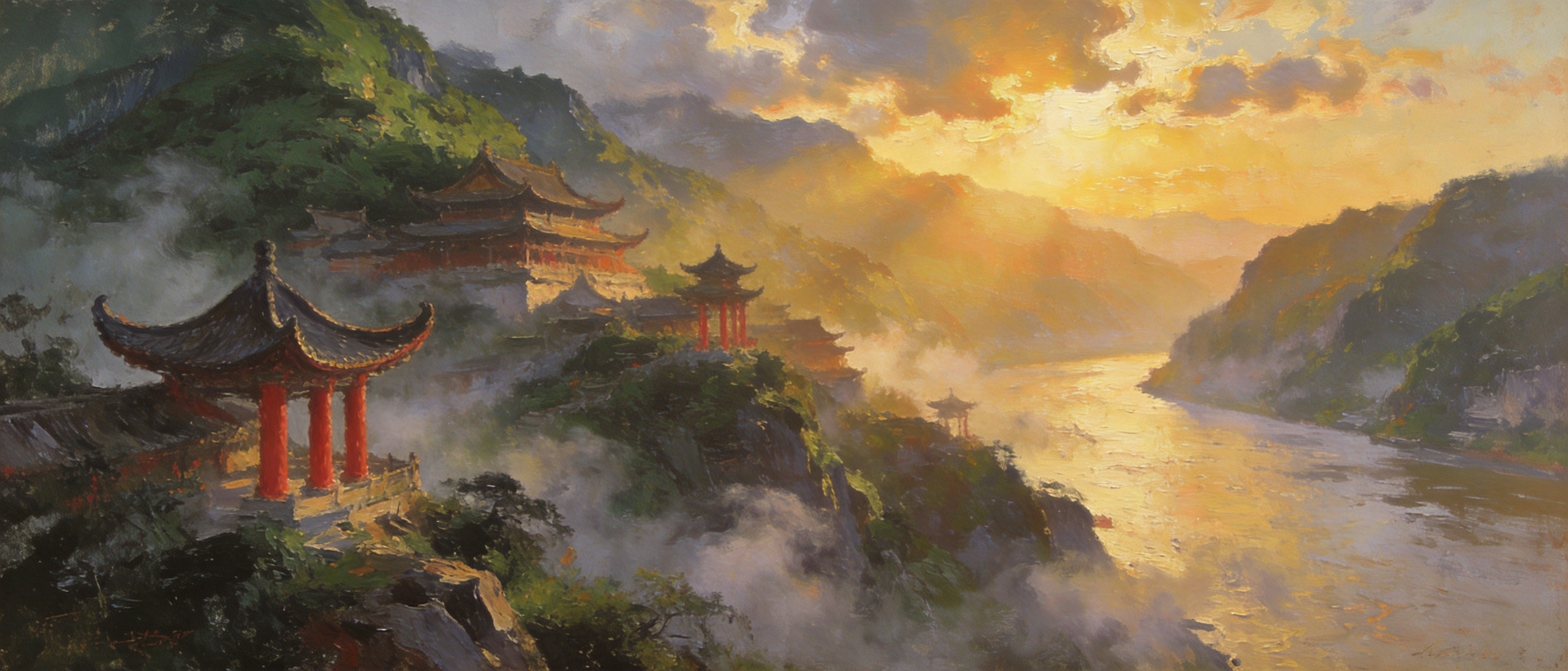 名山晨雾