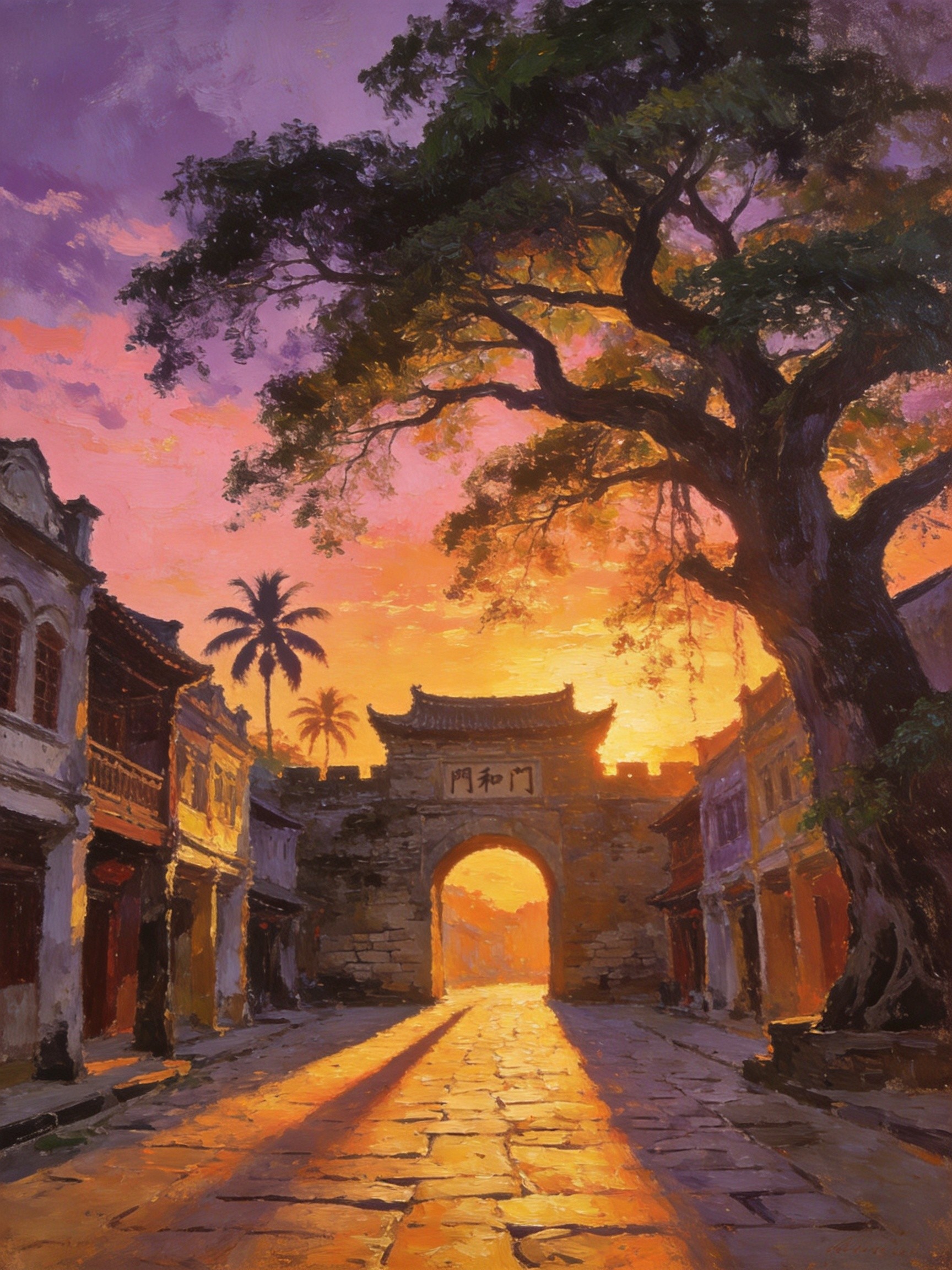 中和古镇东坡遗迹夕照