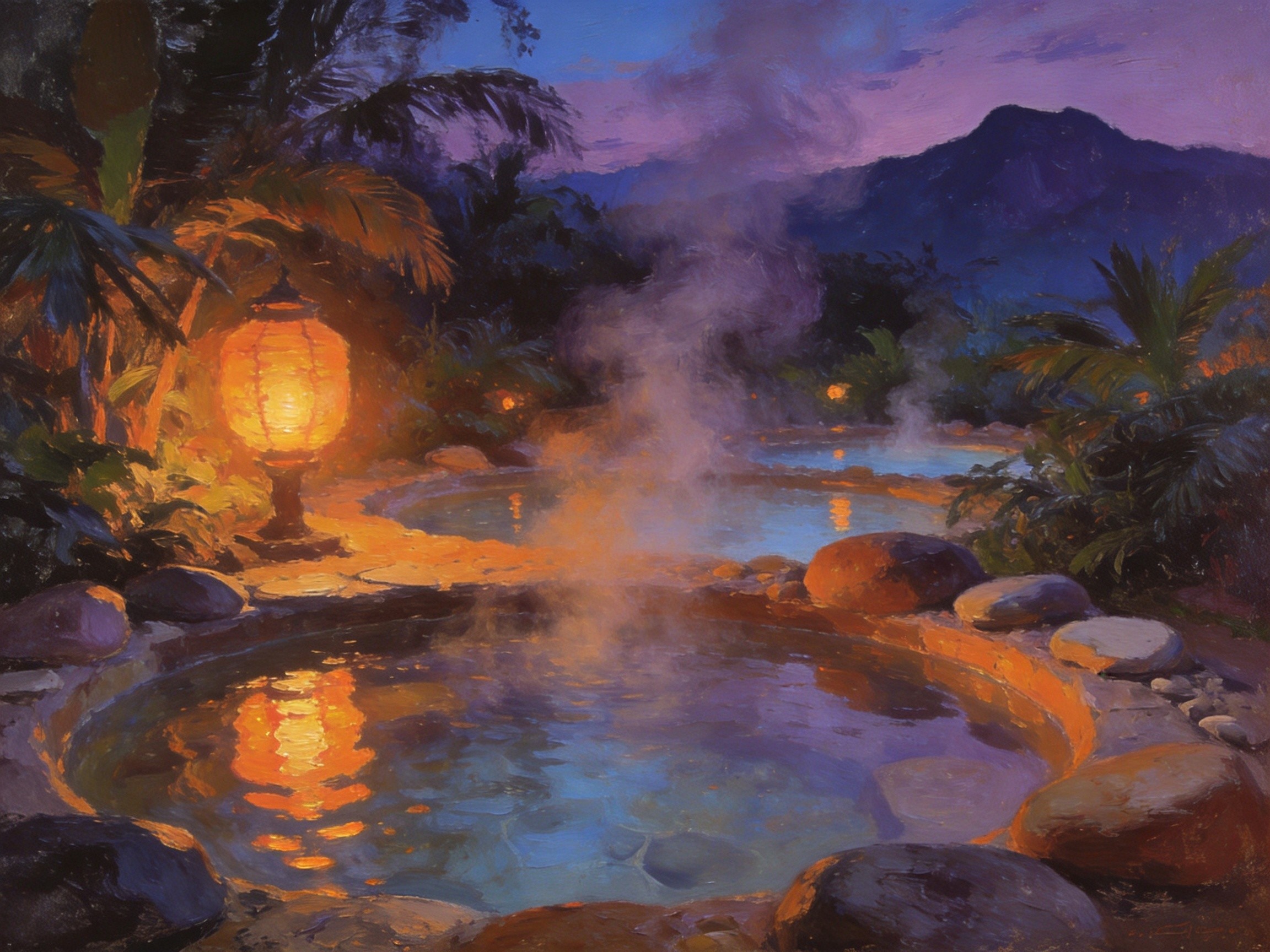南昆山温泉氤氲夜色