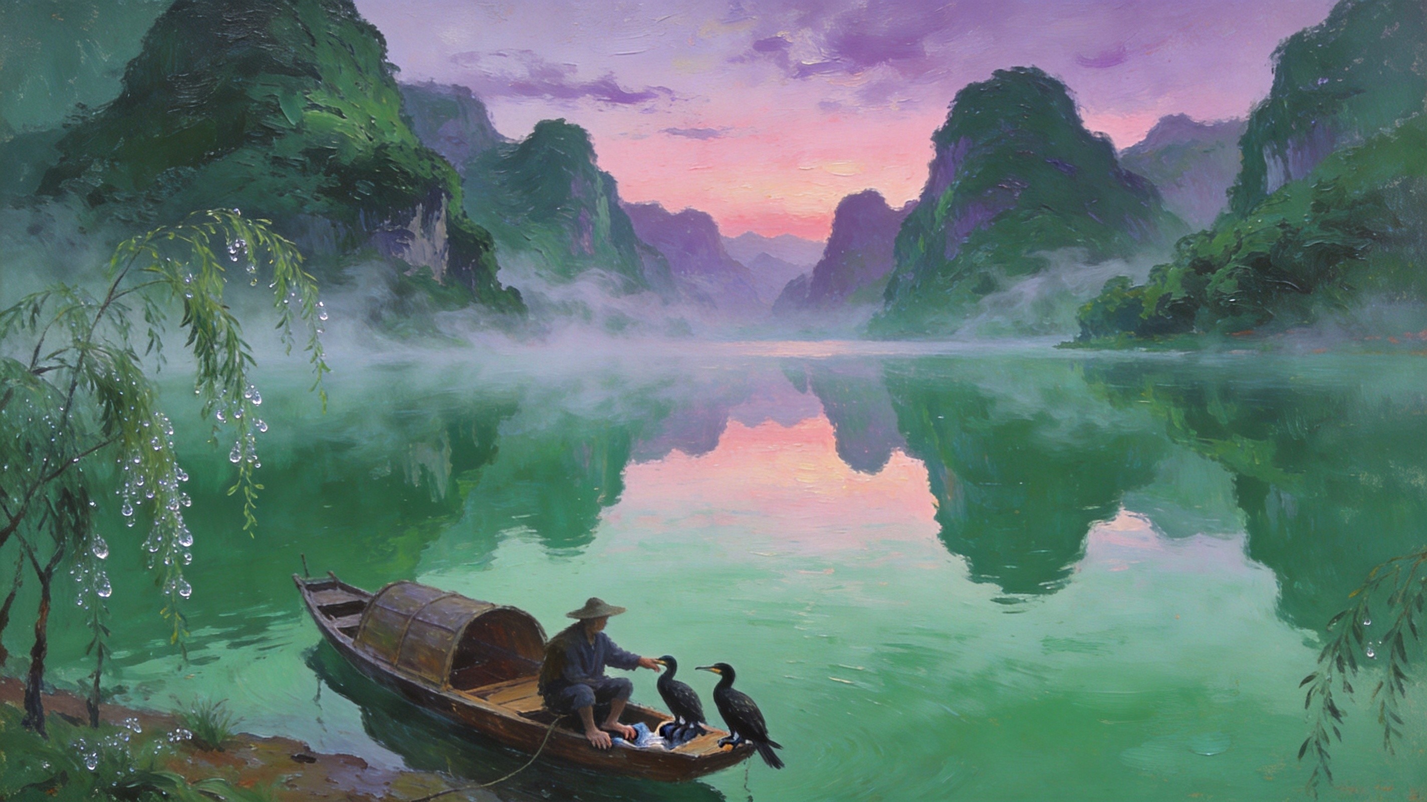 古丈茶园绿浪与石寨晚霞