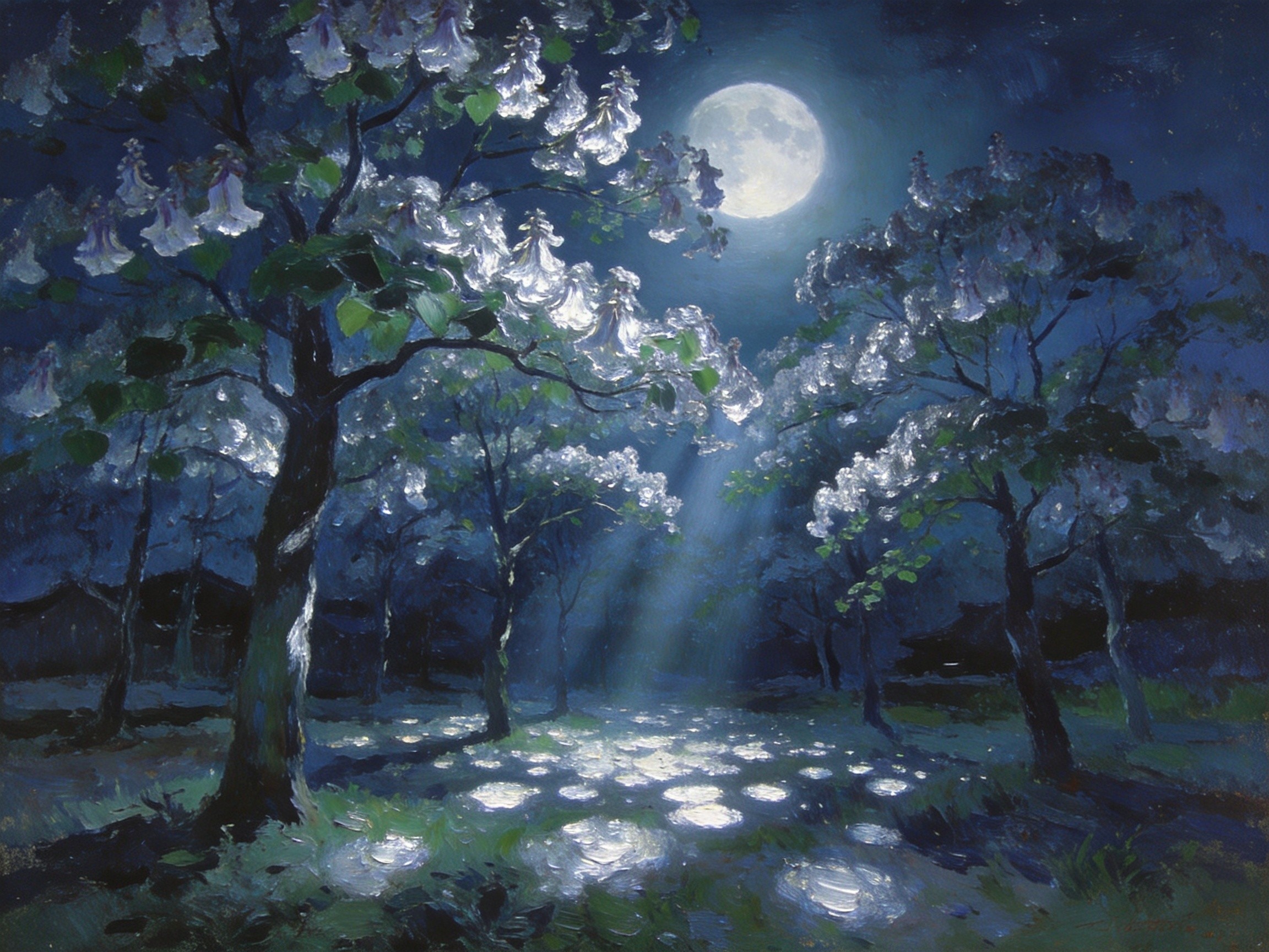 兰考月夜桐林