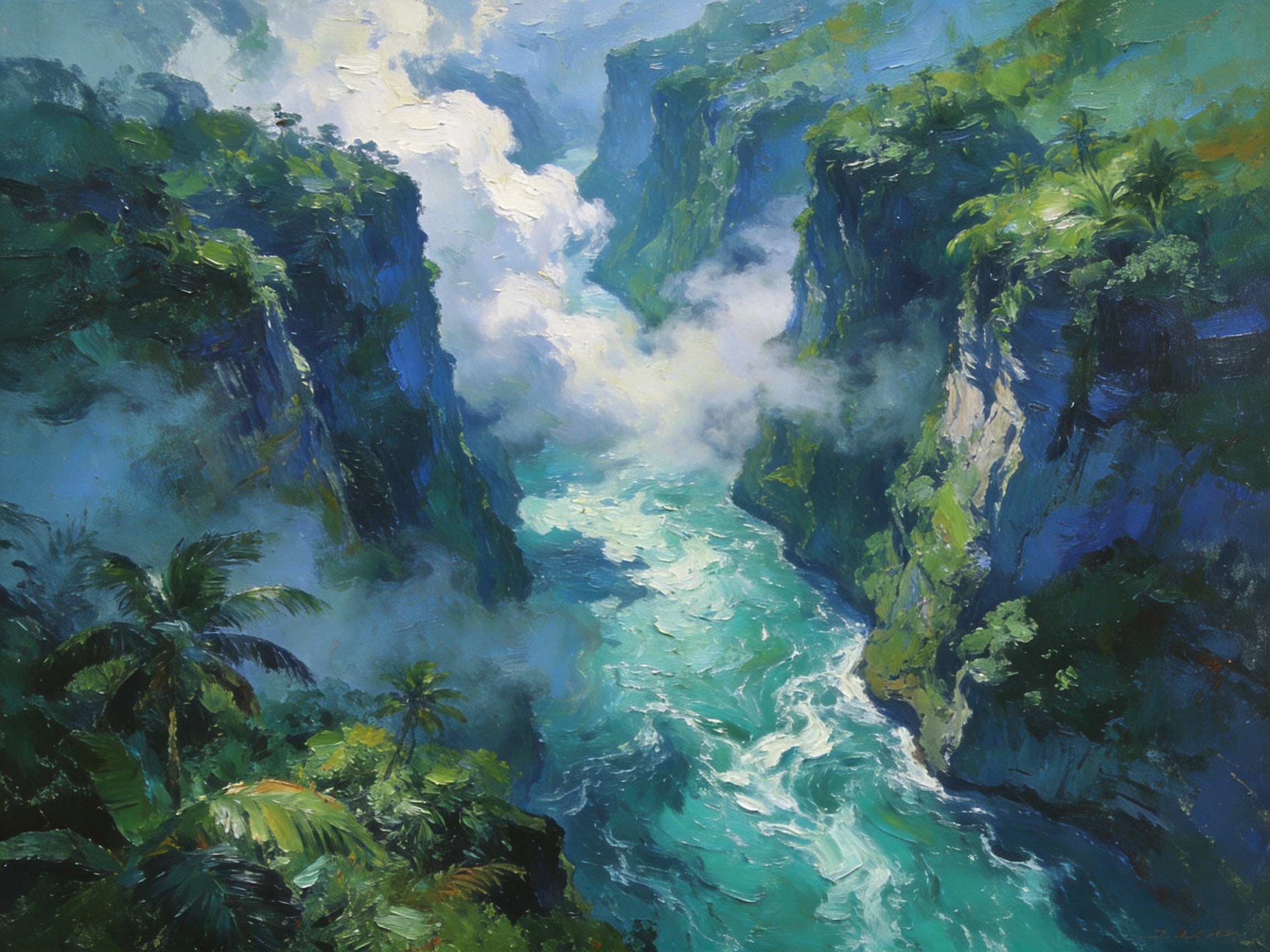 韩江峡谷云烟奔流