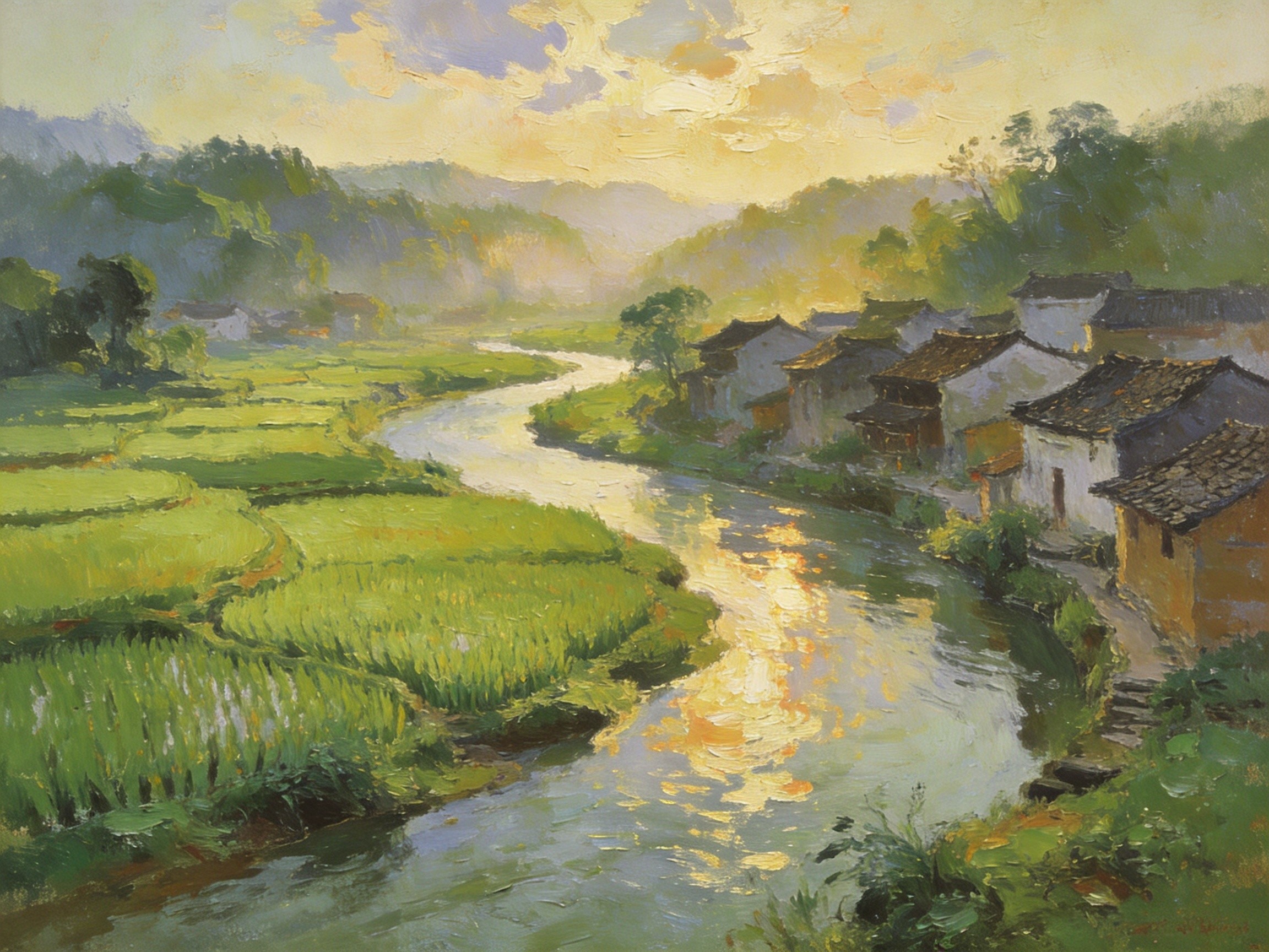 崇仁河田园