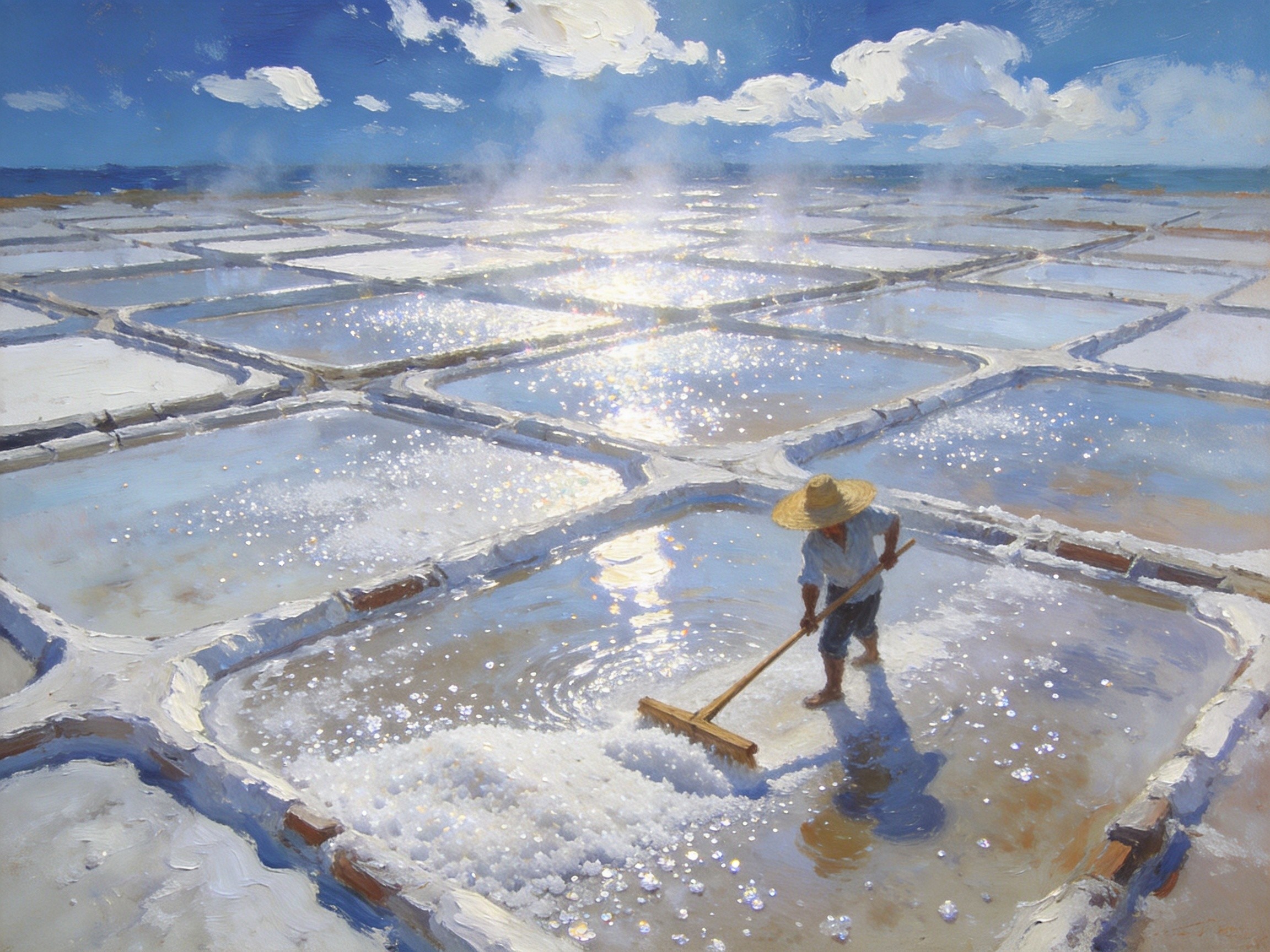 岱山盐田烈日结晶