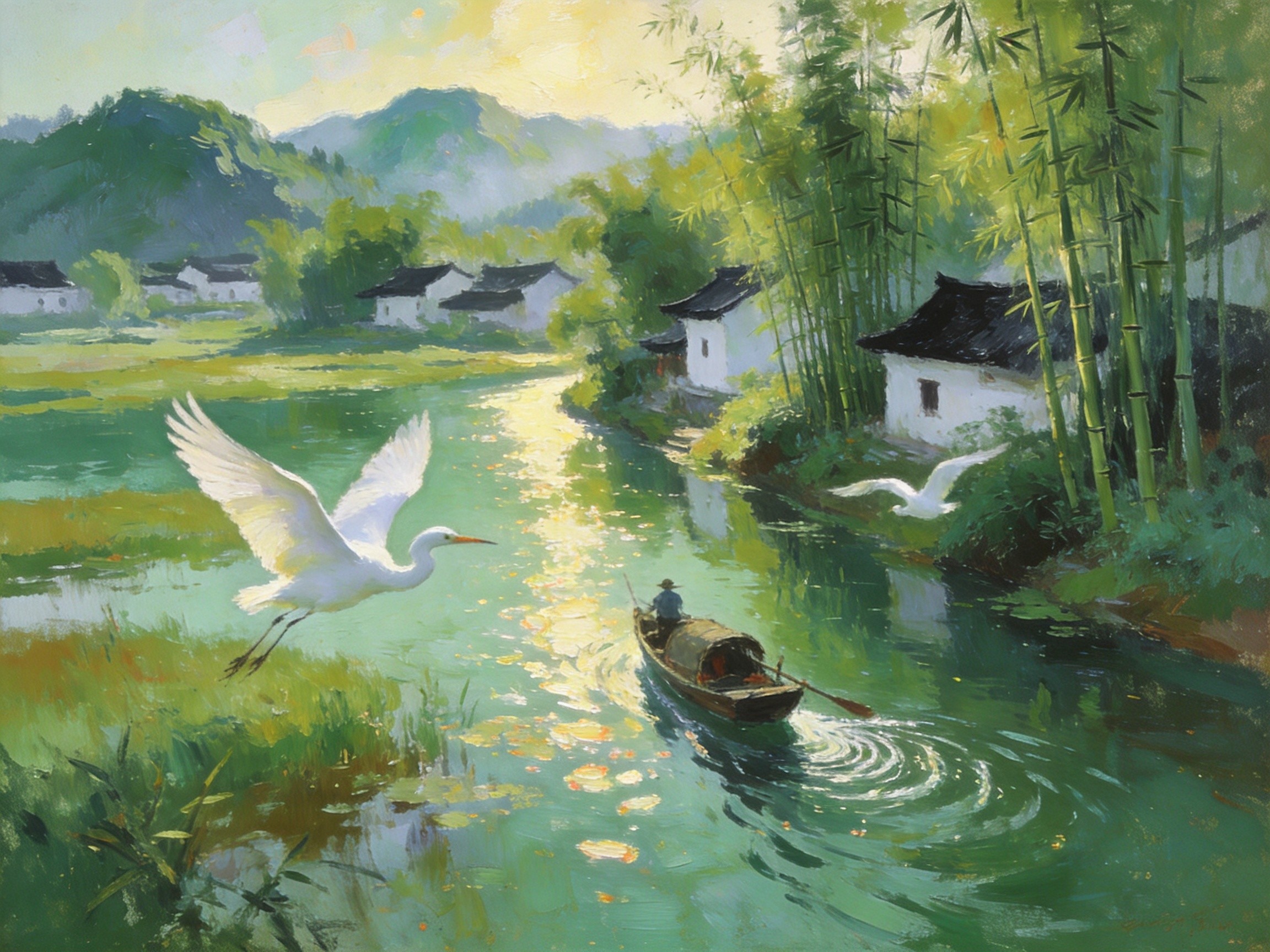 驷马水乡摇橹过