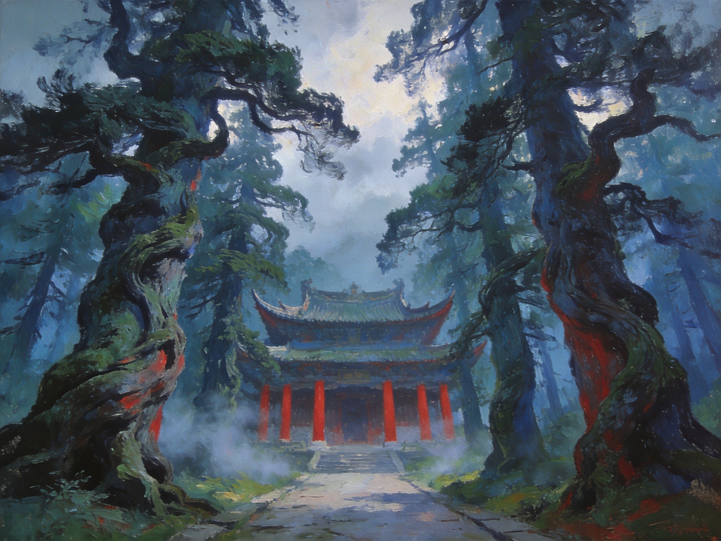 大禹陵前古柏与禹庙