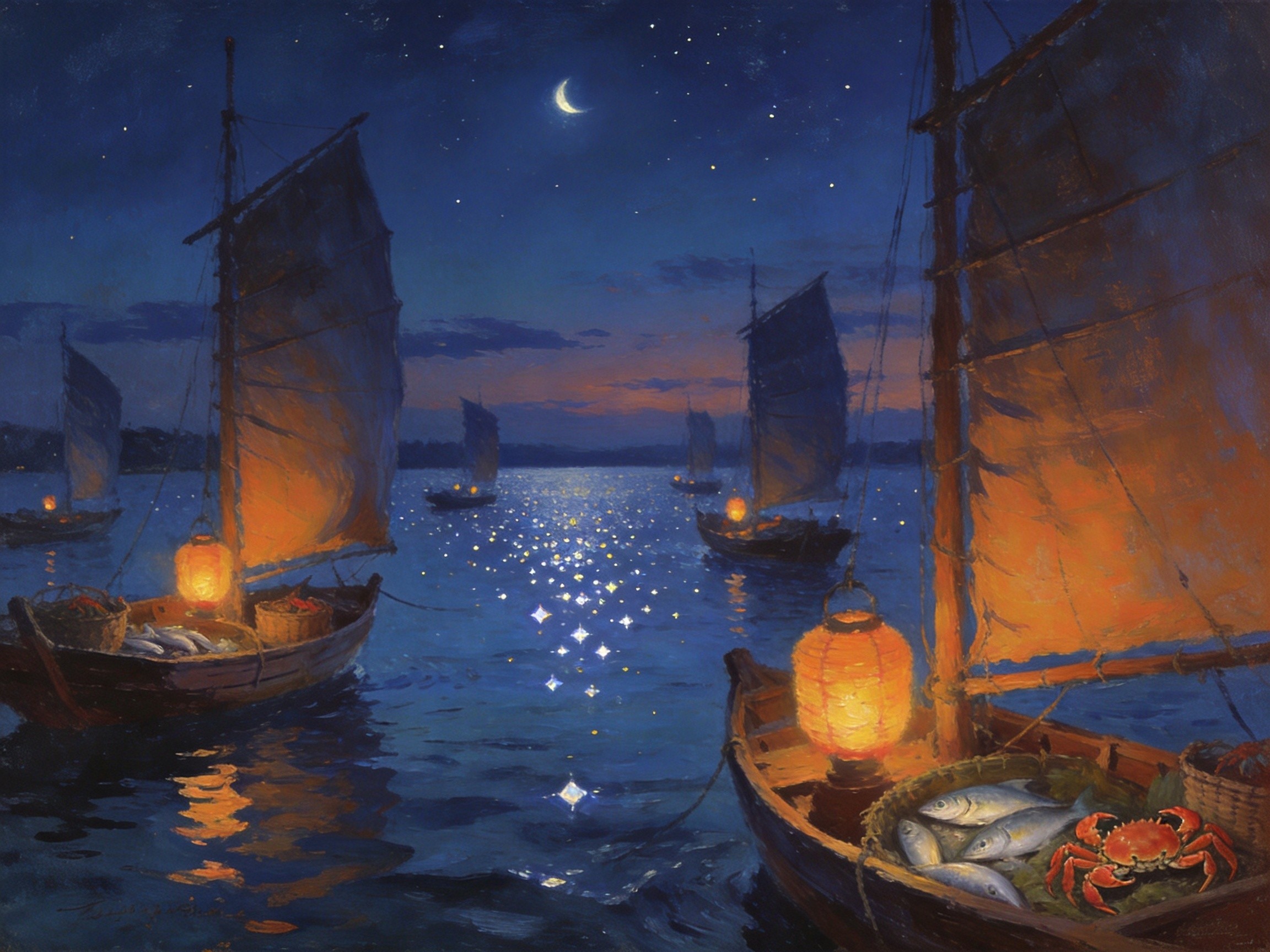 渔舟唱晚 · 星满鱼仓