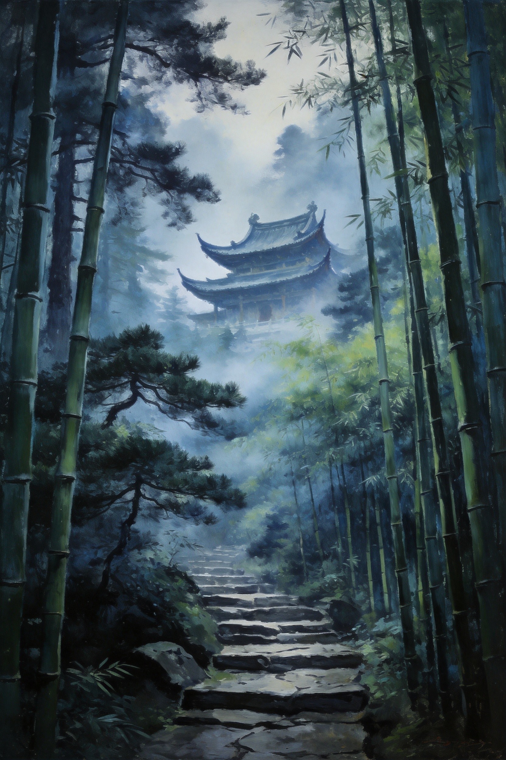 历山松竹与法藏寺幽境